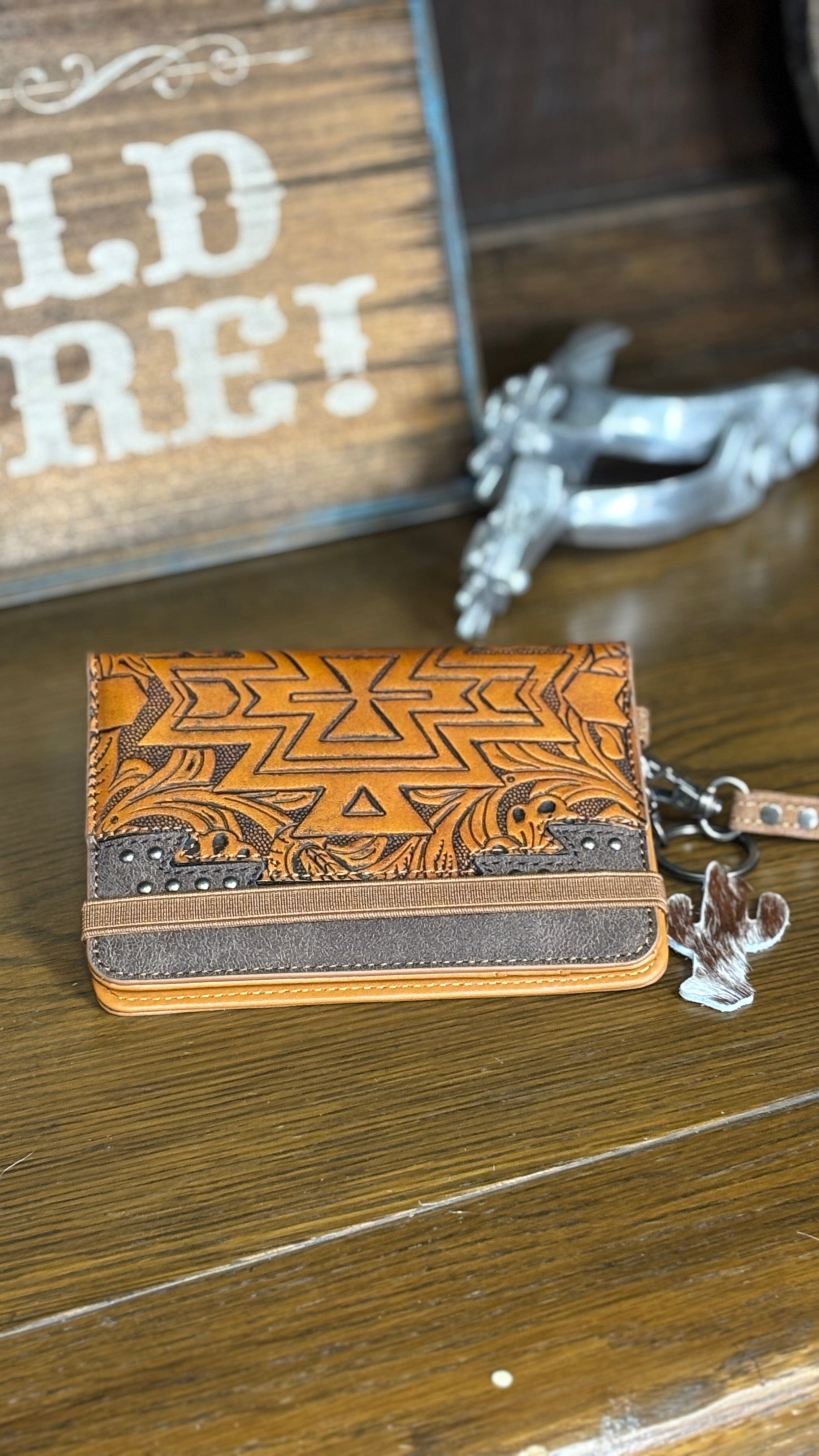 MW Tooled Aztec Collection Wrap Wallet - Henderson's Western Store
