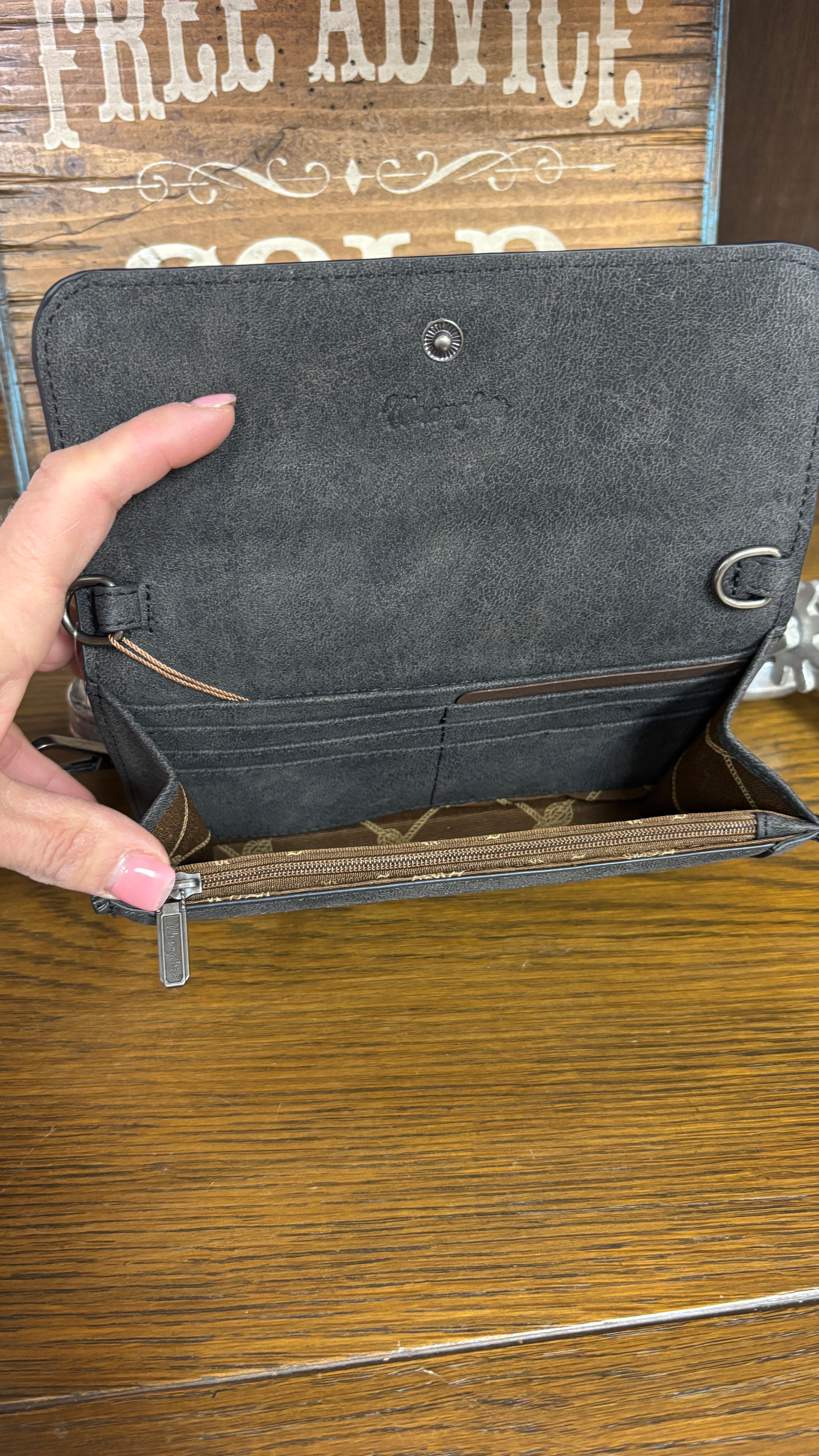 Wrangler Cowhide Wallet/Wristlet/Crossbody Bag - Henderson's Western Store