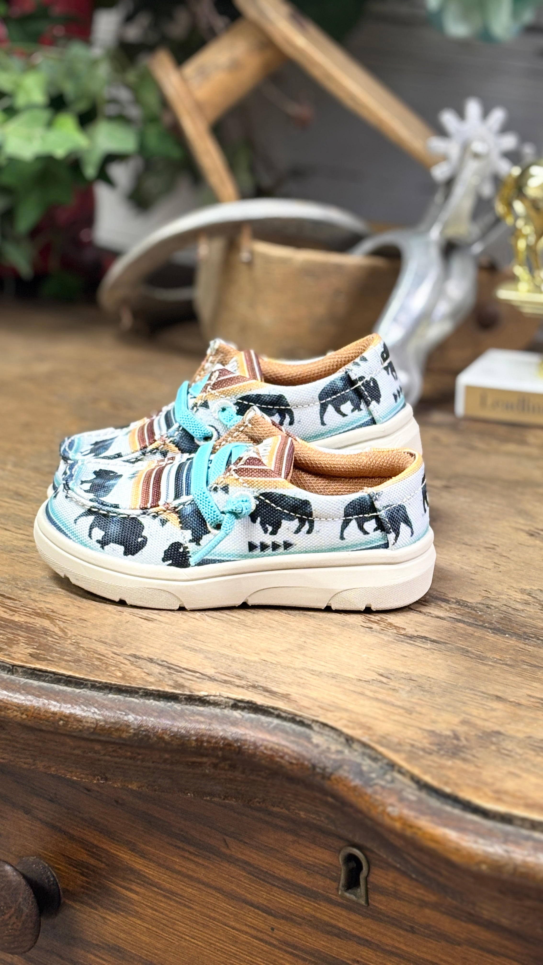 Ariat Lil' Stompers Casual Boots ~ Buffalo Print - Henderson's Western Store