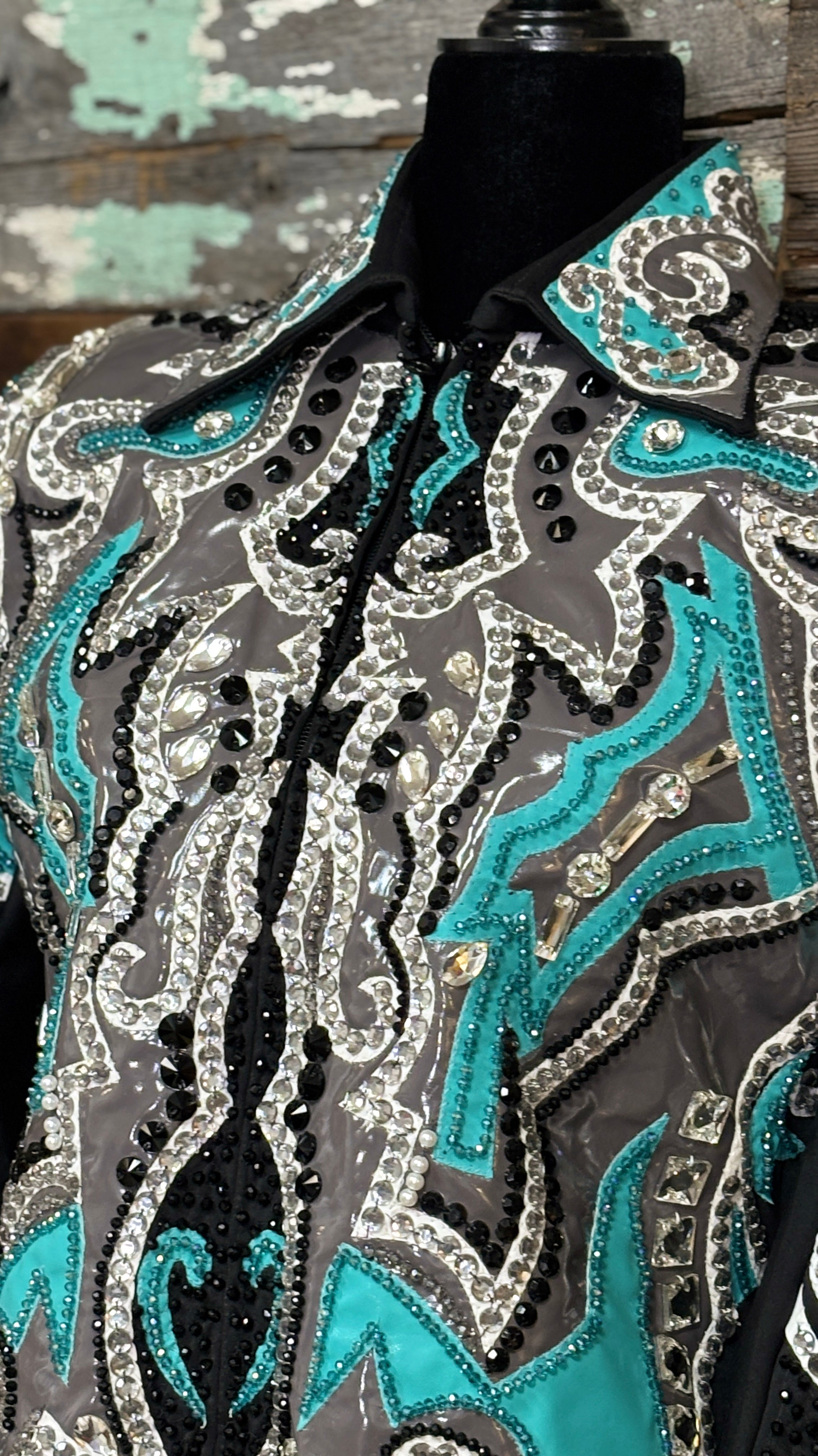 All Day Show Jacket ~ Teal & Gray - Henderson's Western Store
