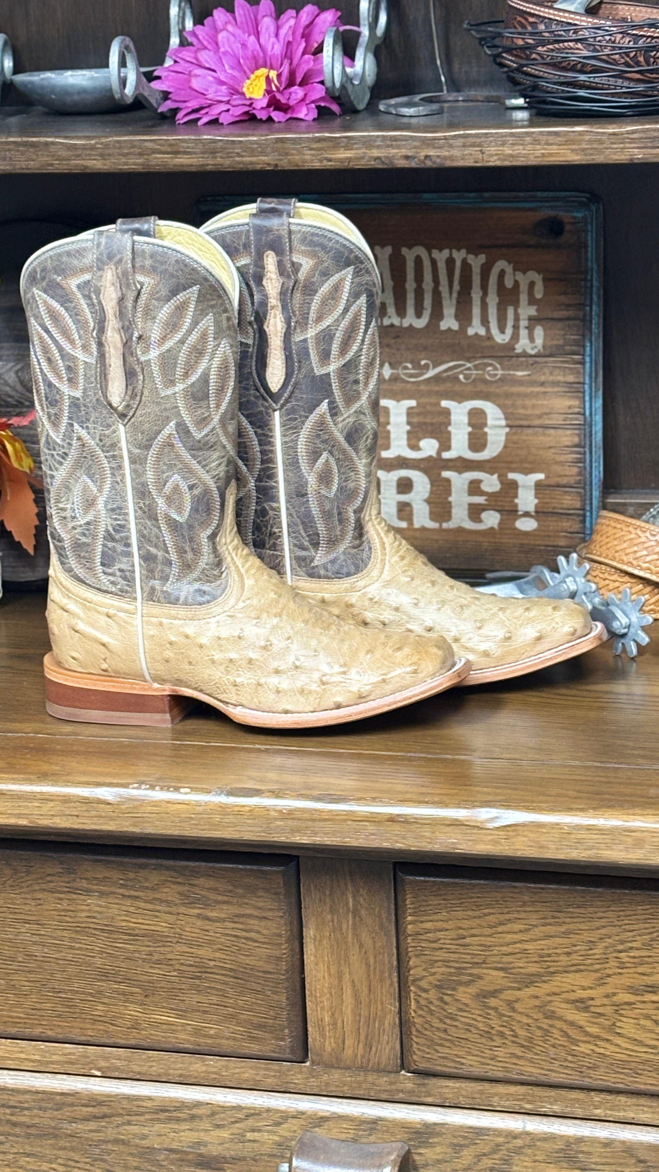 Cheyenne Tan Ostrich by Tony Lama - Henderson's Western Store