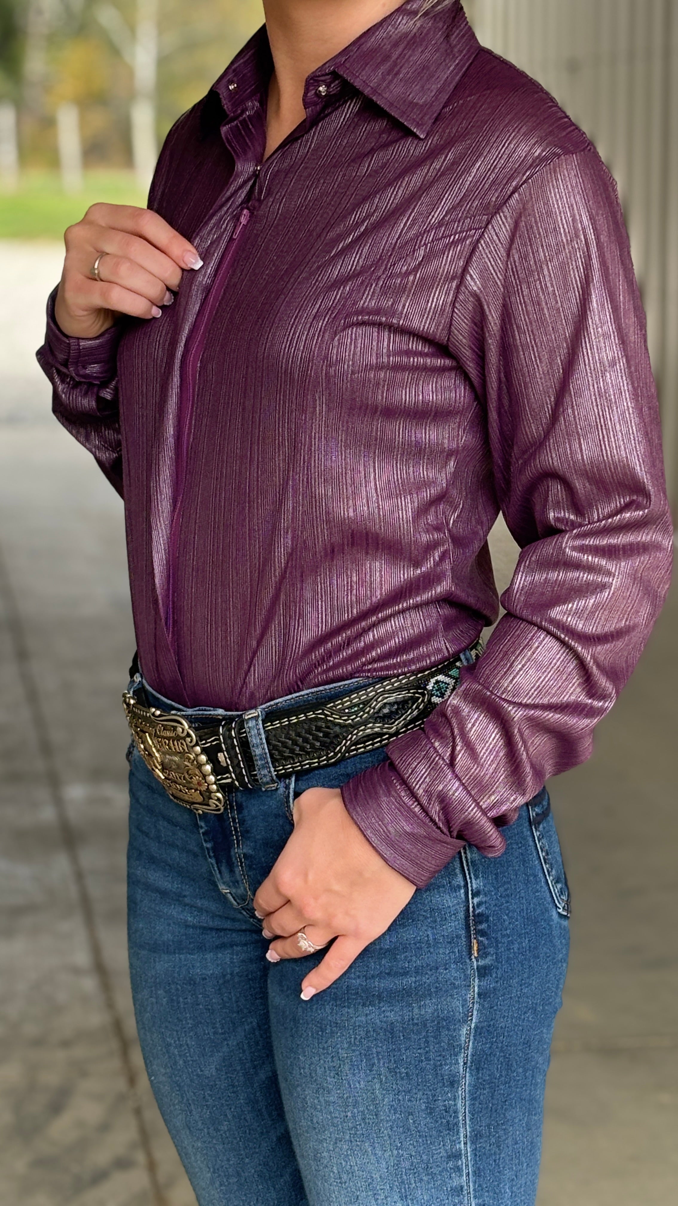 RHC Violet Concealed Zipper Show Shirt - Henderson's Western Store
