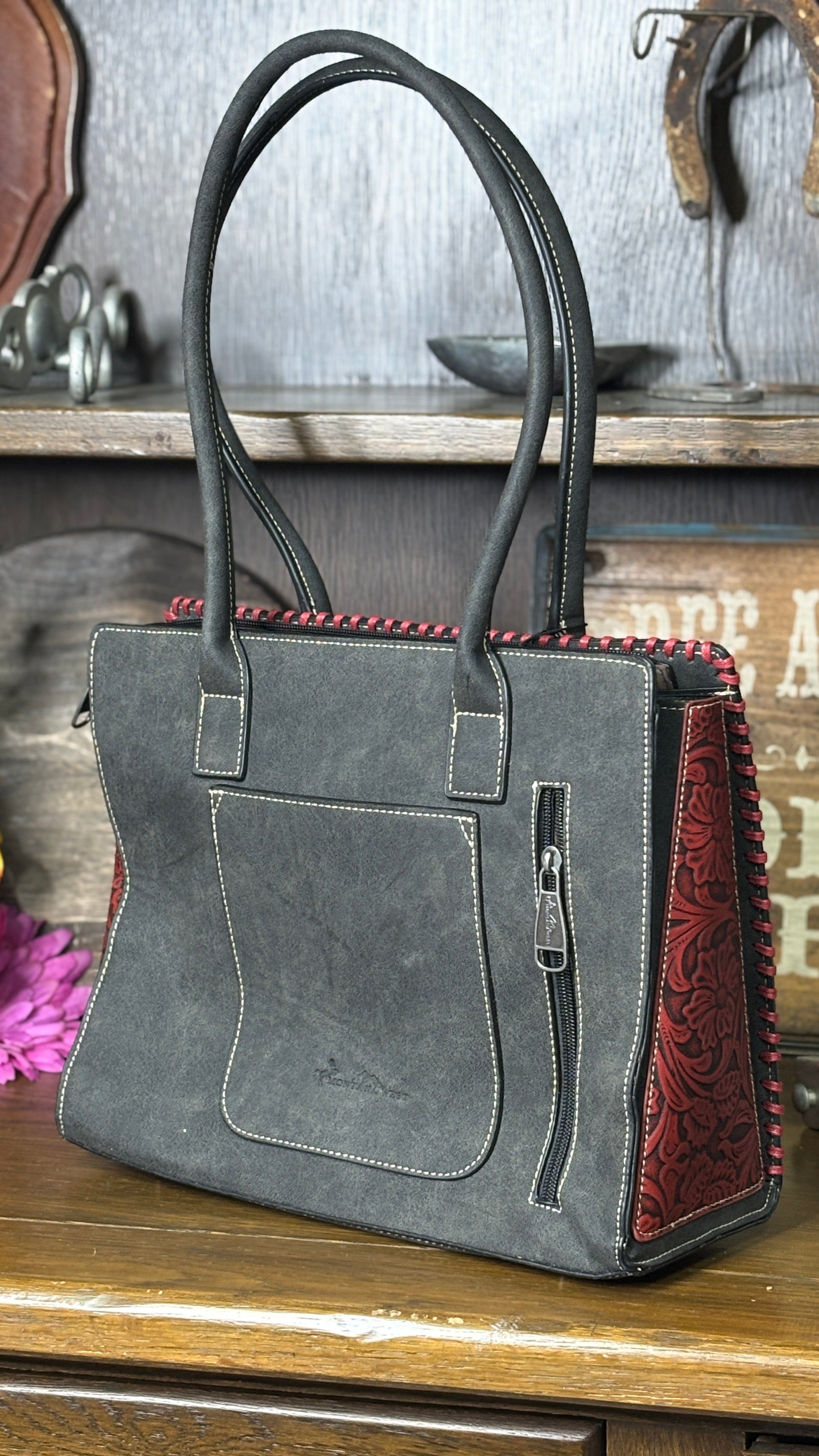 MW Tooled Concealed Carry Tote ~ Red - Henderson's Western Store