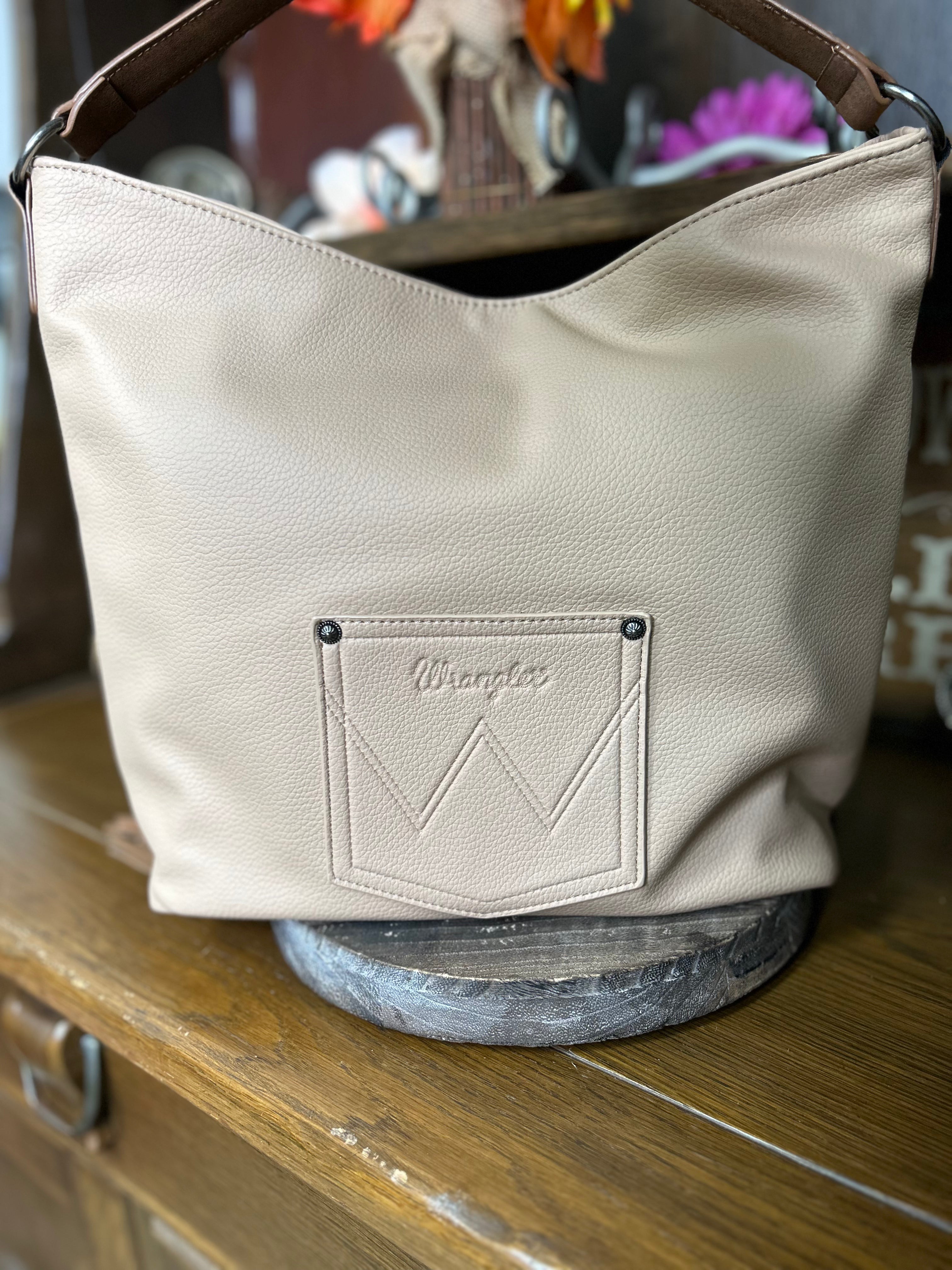 Wrangler Aztec Embroidered Hobo/Crossbody ~ Tan - Henderson's Western Store