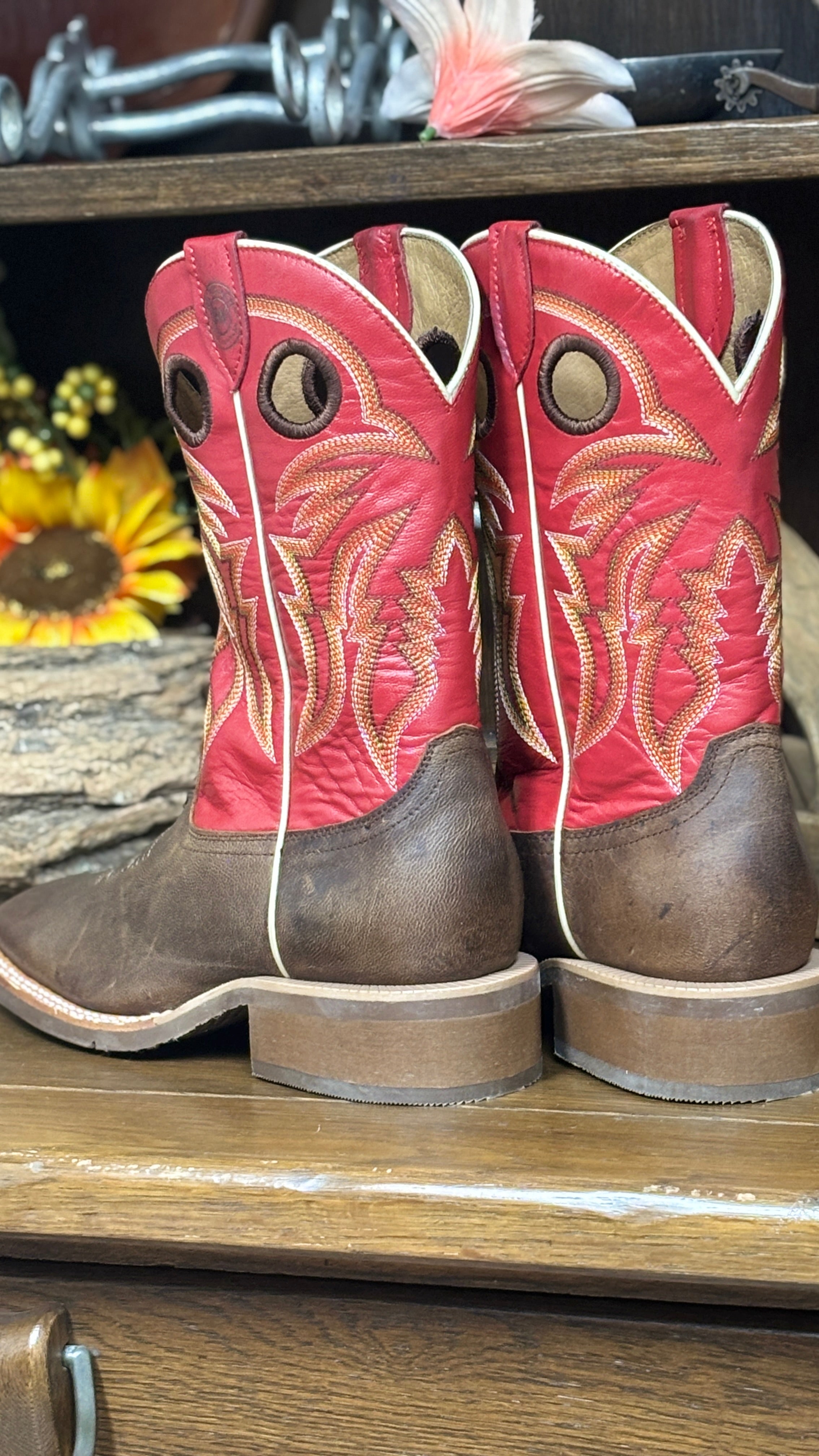 Men’s Goat Wide Square Boots by R. Watson~Red - Henderson's Western Store