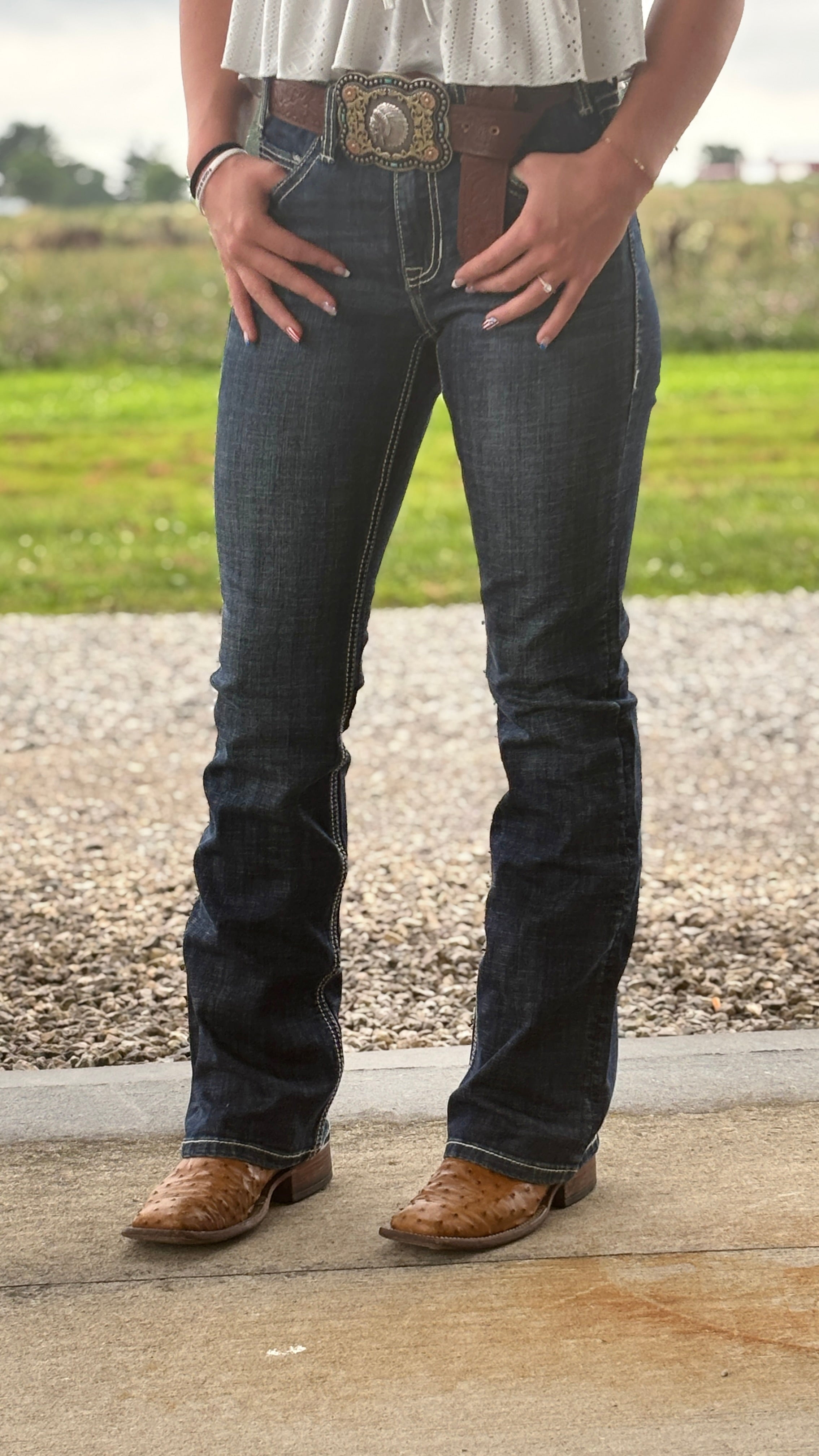 Crossed Embroidered Jean by Rock & Roll - Henderson's Western Store