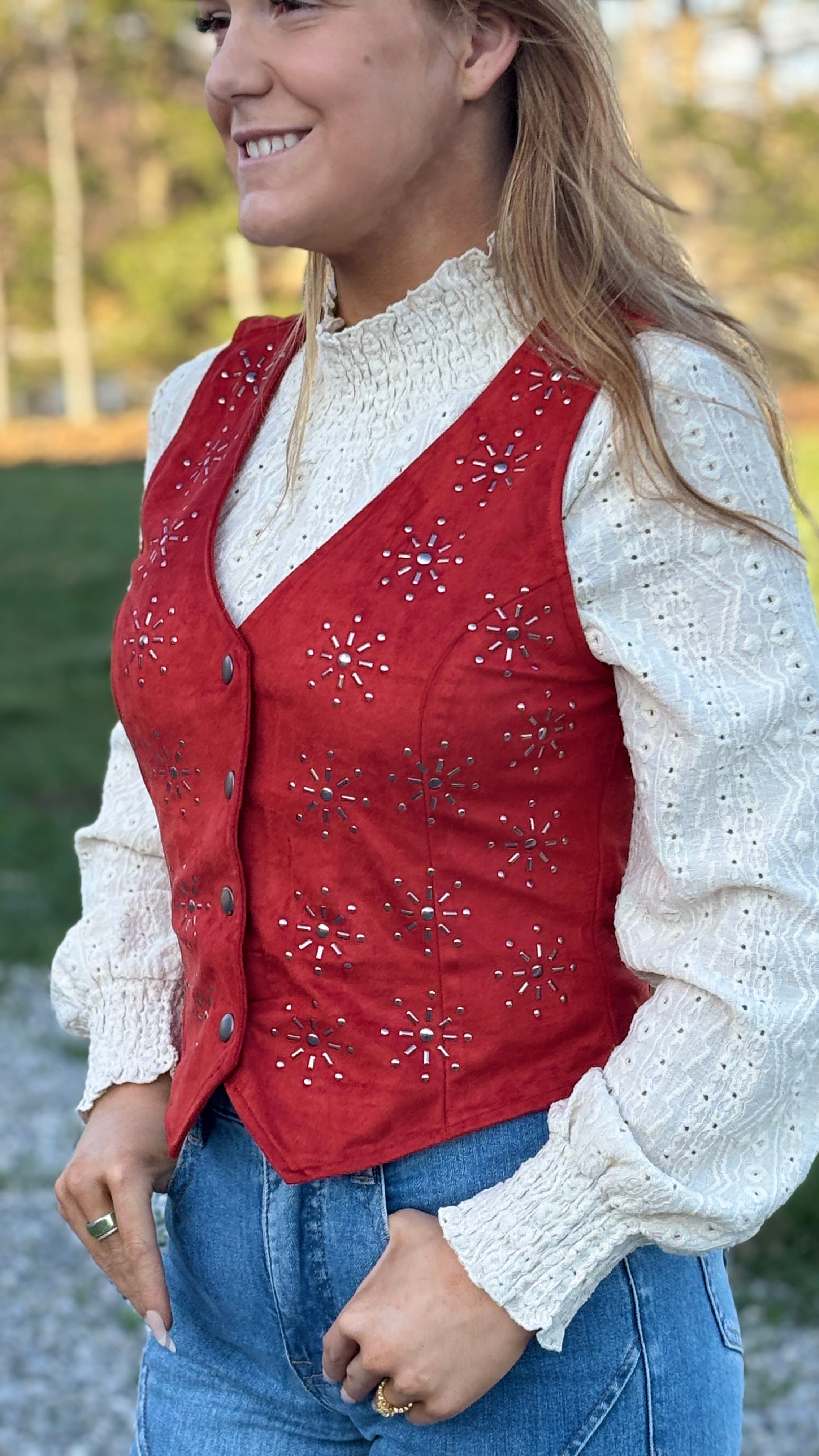 Studded Microsuede Vest by Rock & Roll - Henderson's Western Store