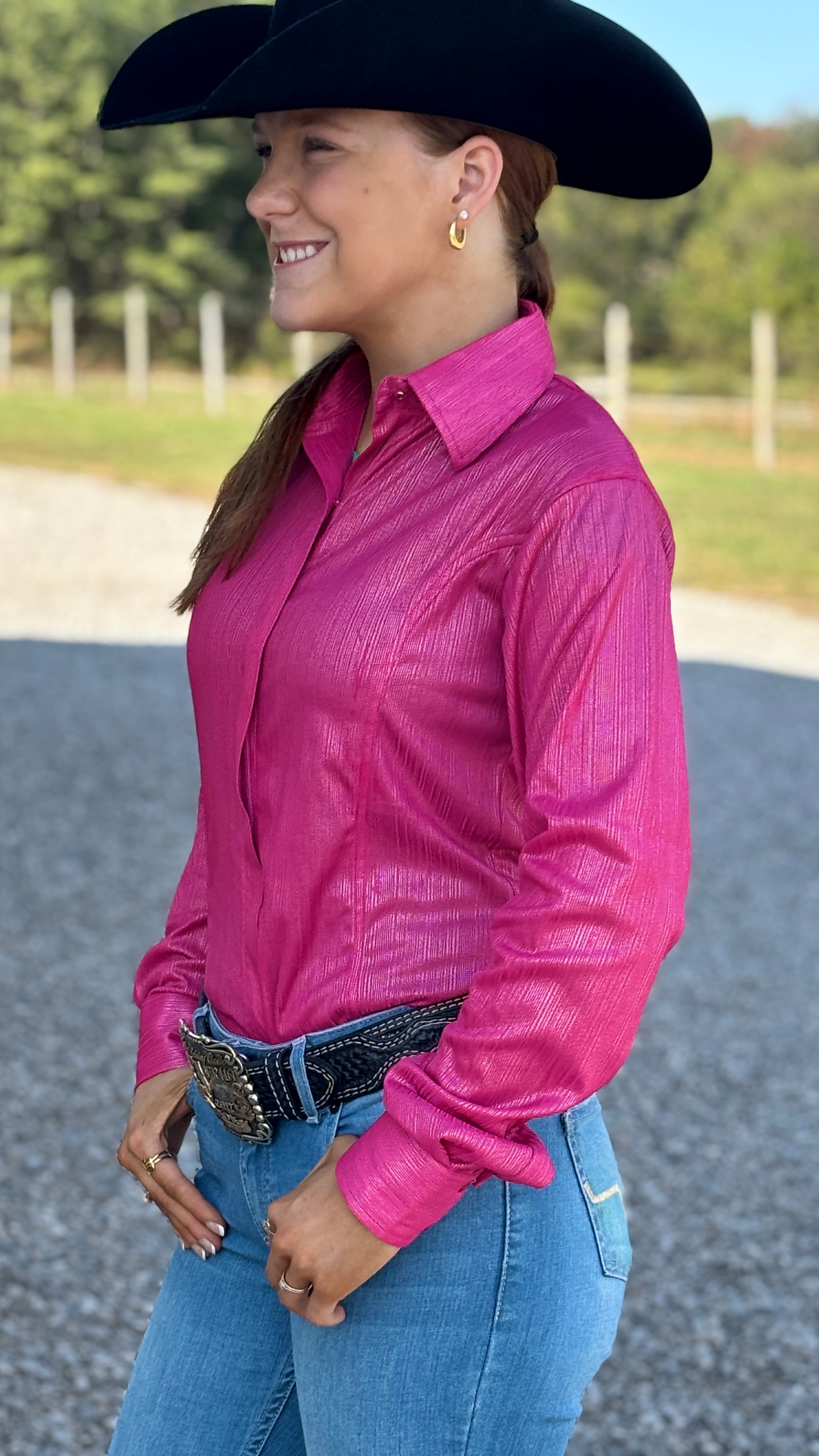 RHC Pink Concealed Zipper Show Shirt - Henderson's Western Store