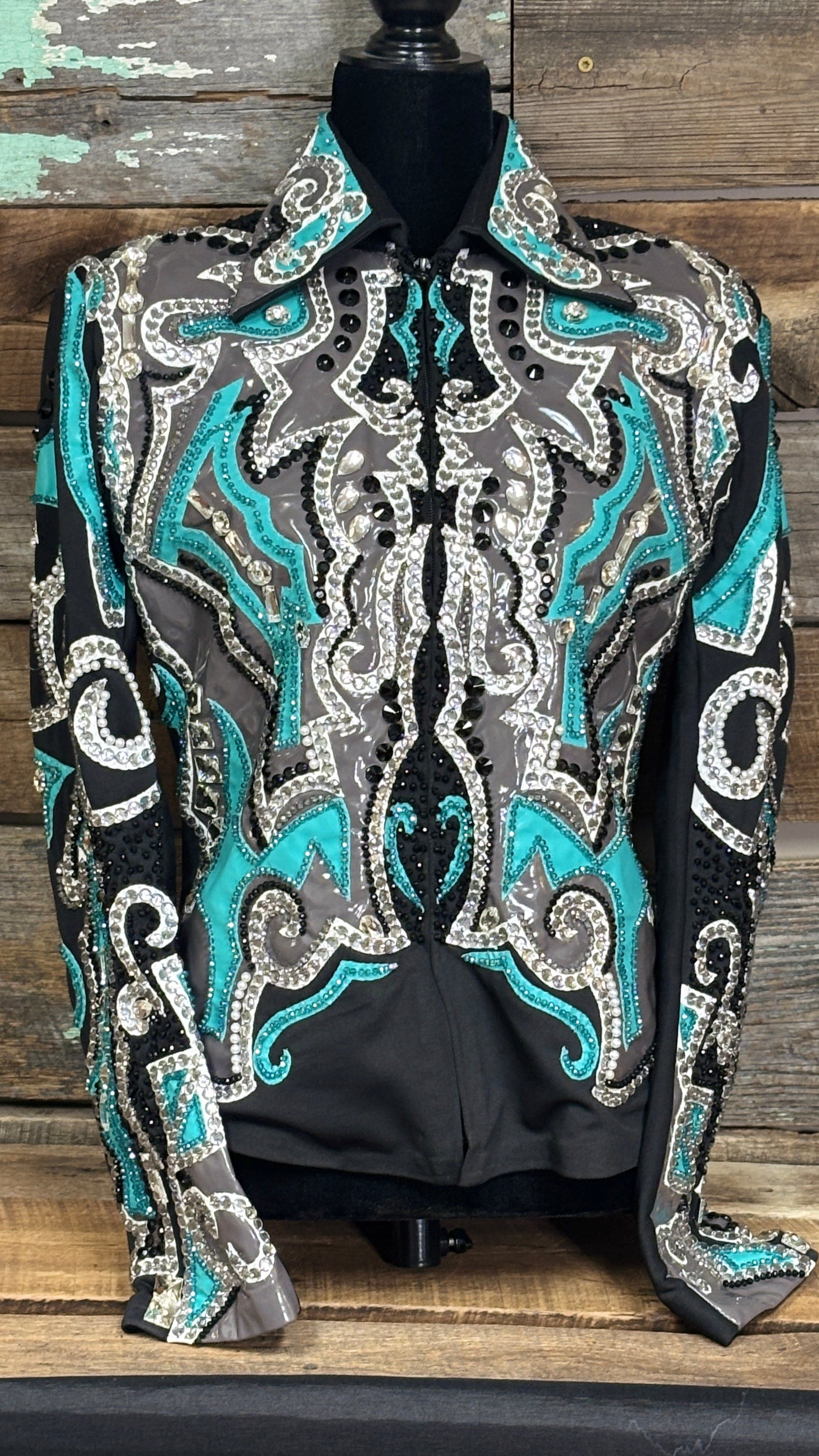 All Day Show Jacket ~ Teal & Gray - Henderson's Western Store