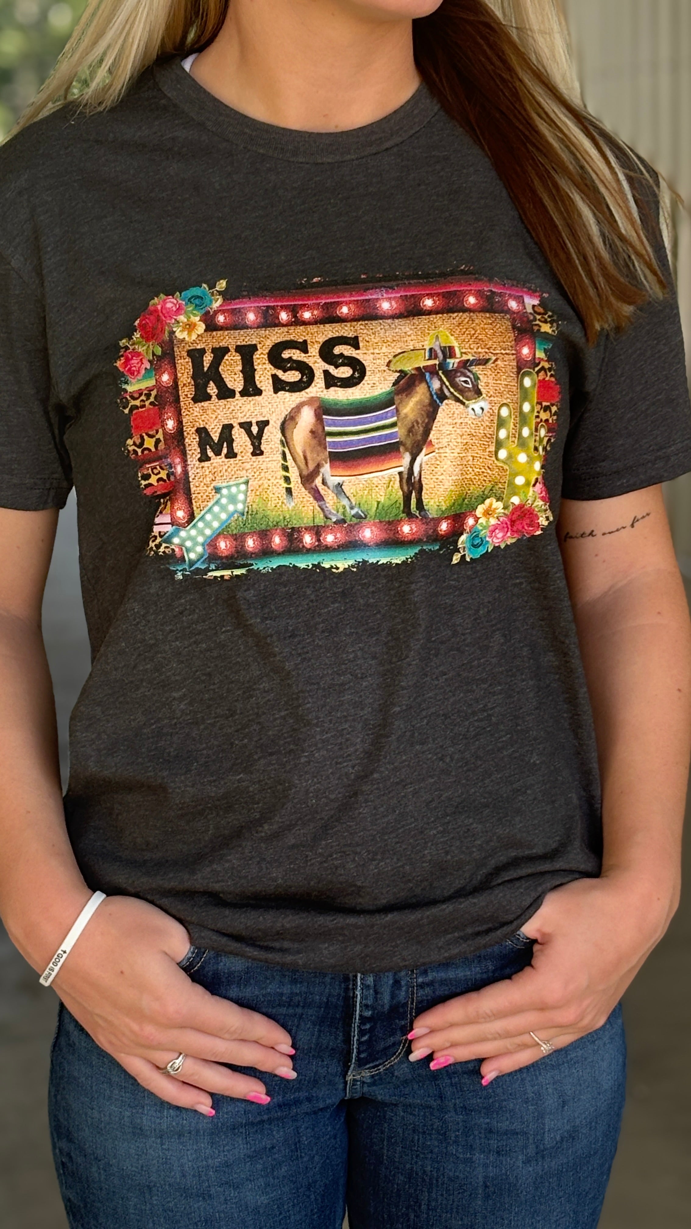 Kiss My A** Donkey Tee - Henderson's Western Store