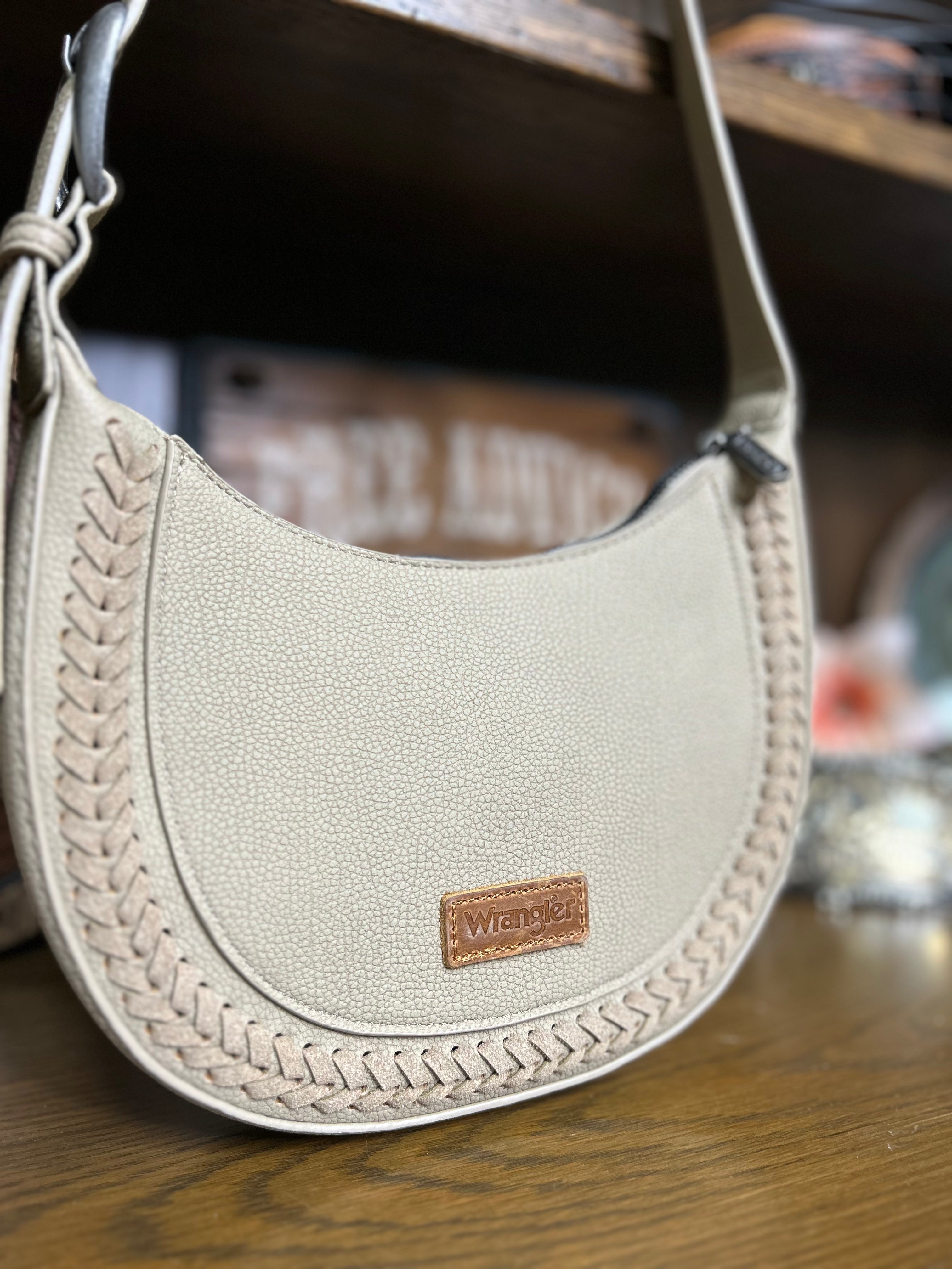 Wrangler Whipstitch Crescent Crossbody ~ Tan - Henderson's Western Store