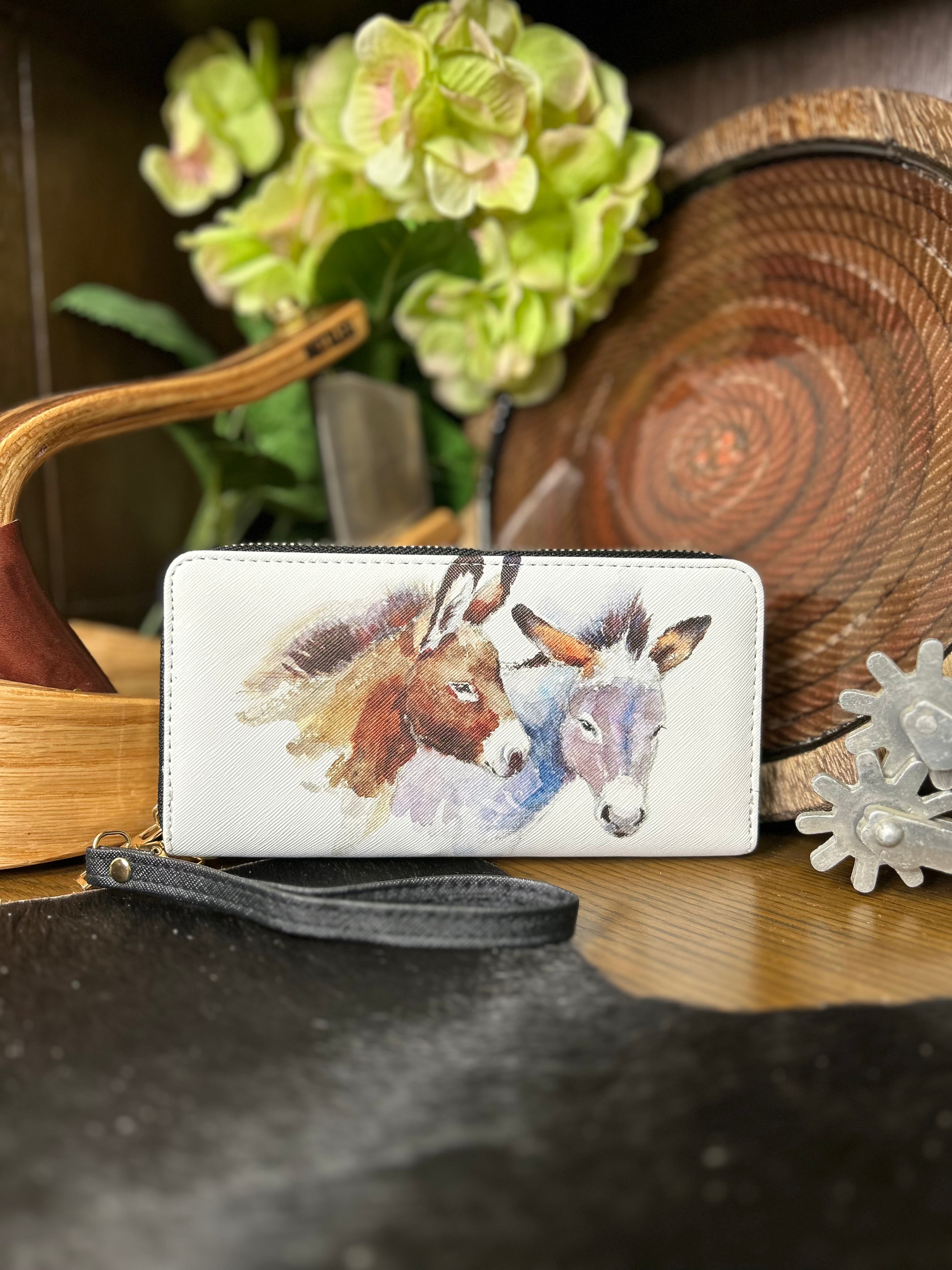 Pair of Donkeys Clutch Wallet - Henderson's Western Store