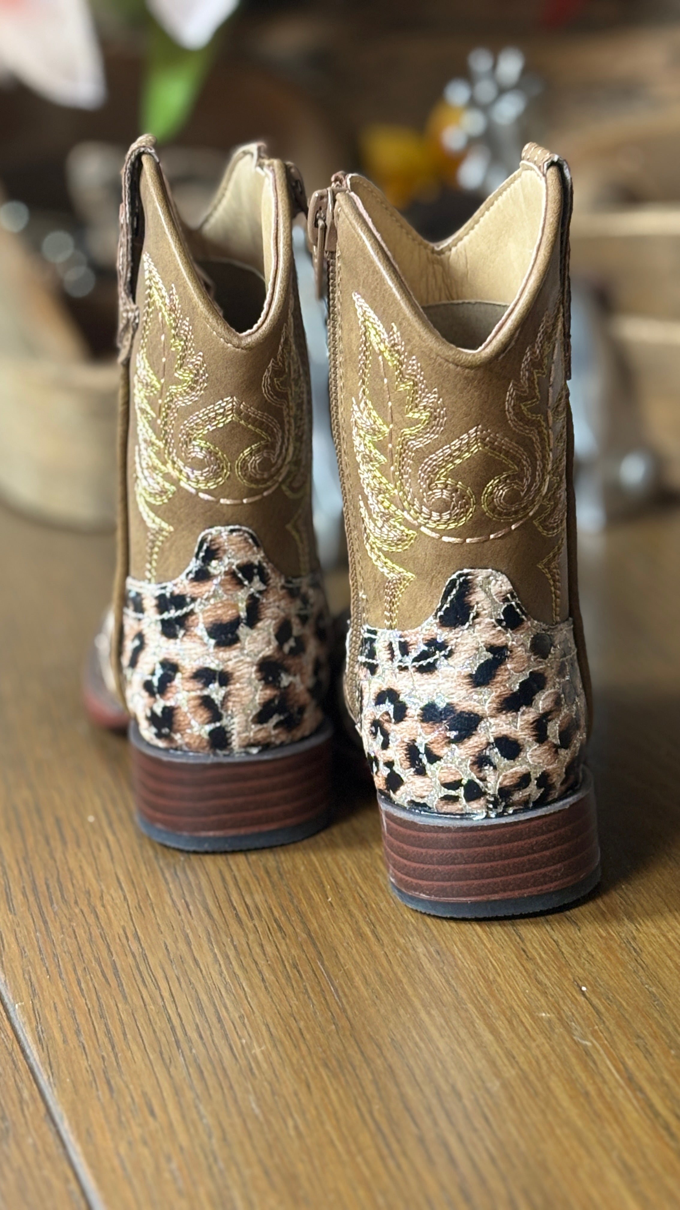 Girl's Glitter Leopard Boots by Roper - Henderson's Western Store