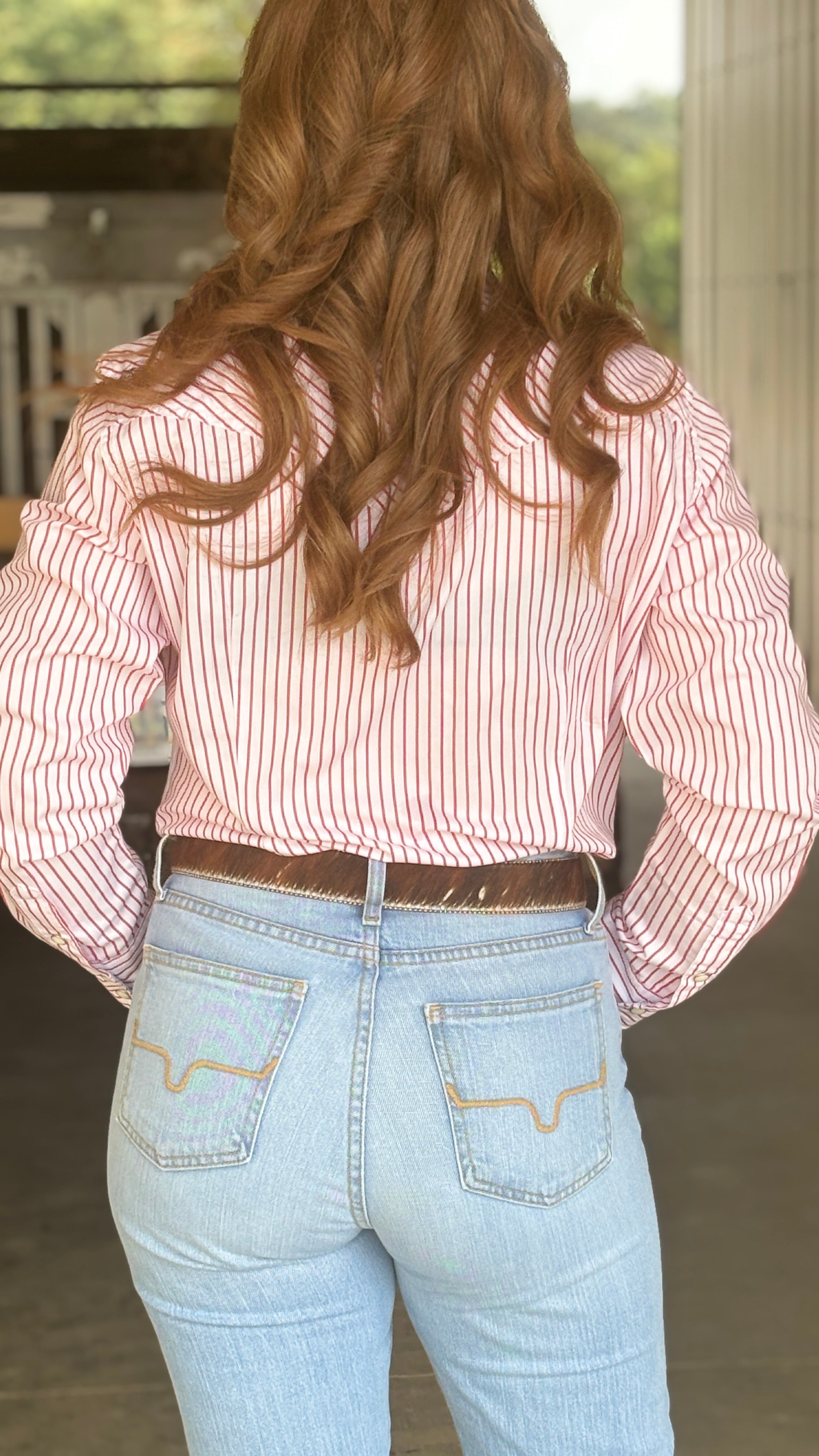 Wrangler Retro Western Snap ~ Red Stripe - Henderson's Western Store