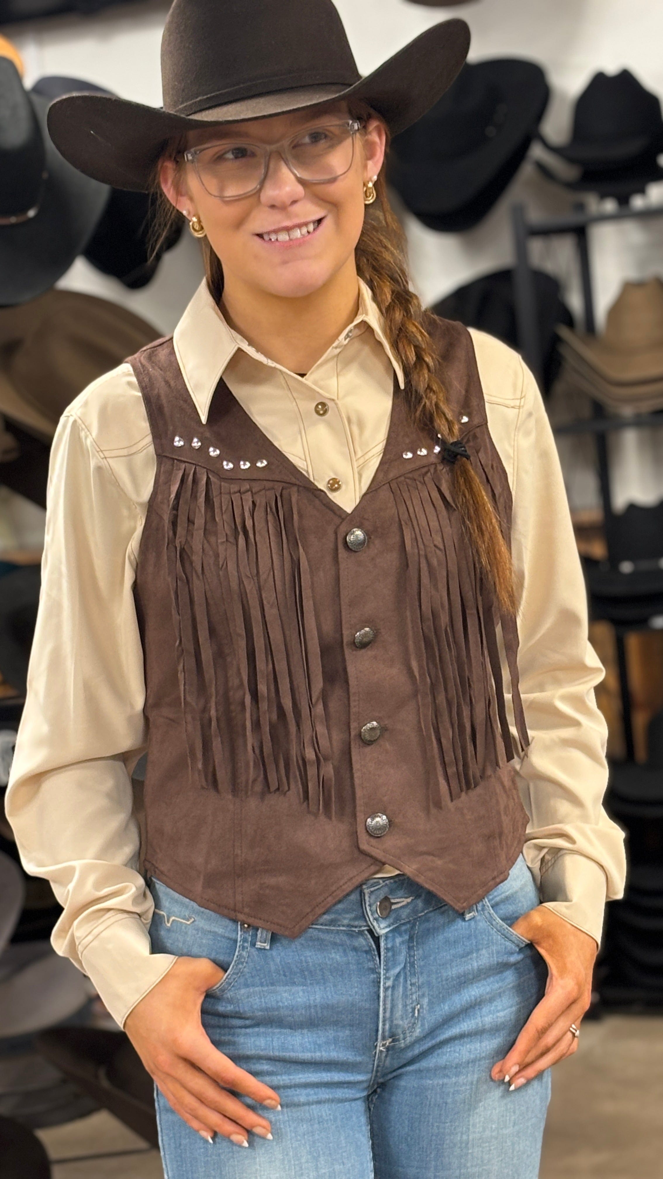 Studded Microsuede Vest by Rock & Roll - Henderson's Western Store