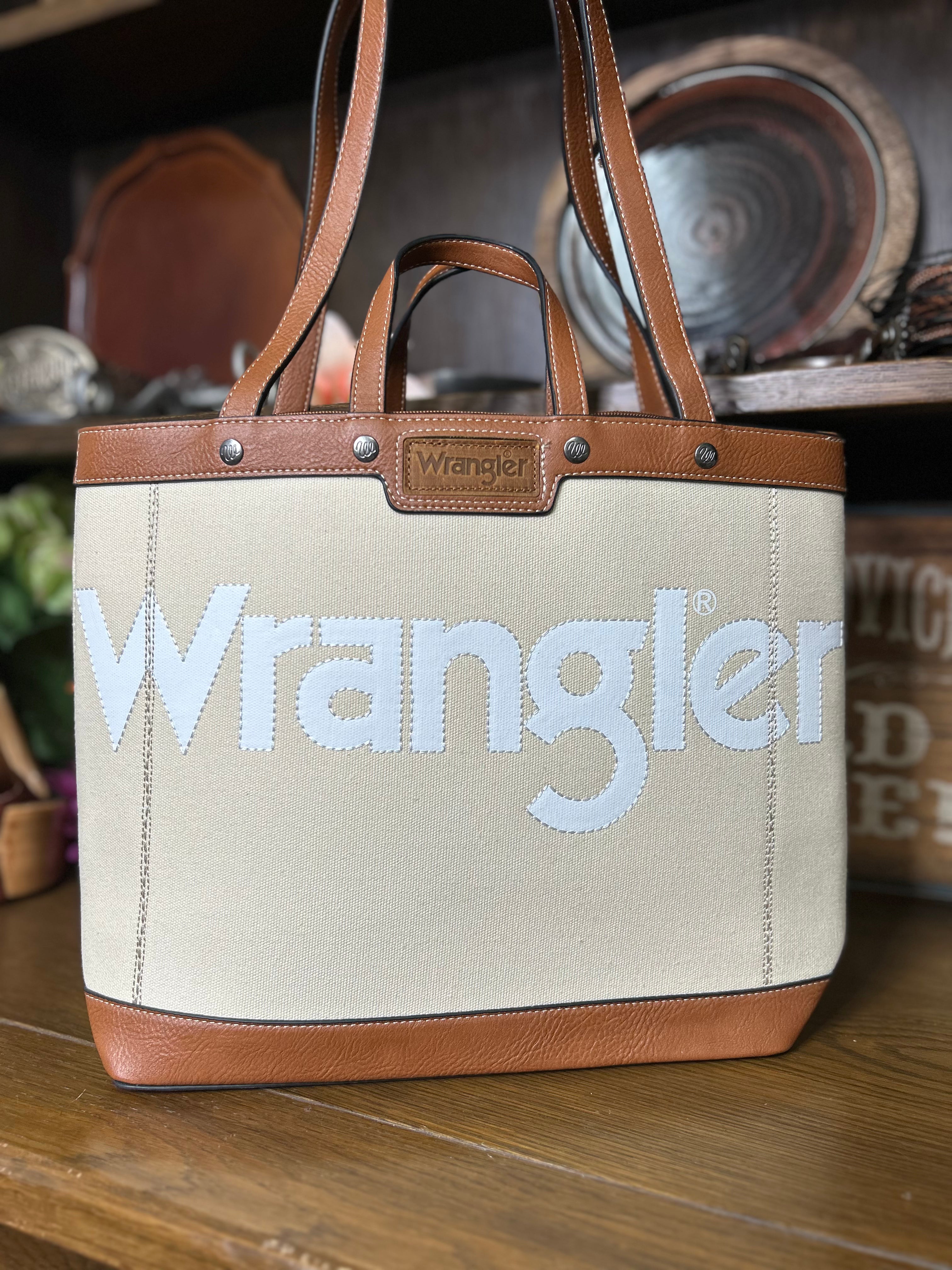 Wrangler Canvas Shoulder Bag ~ Tan - Henderson's Western Store