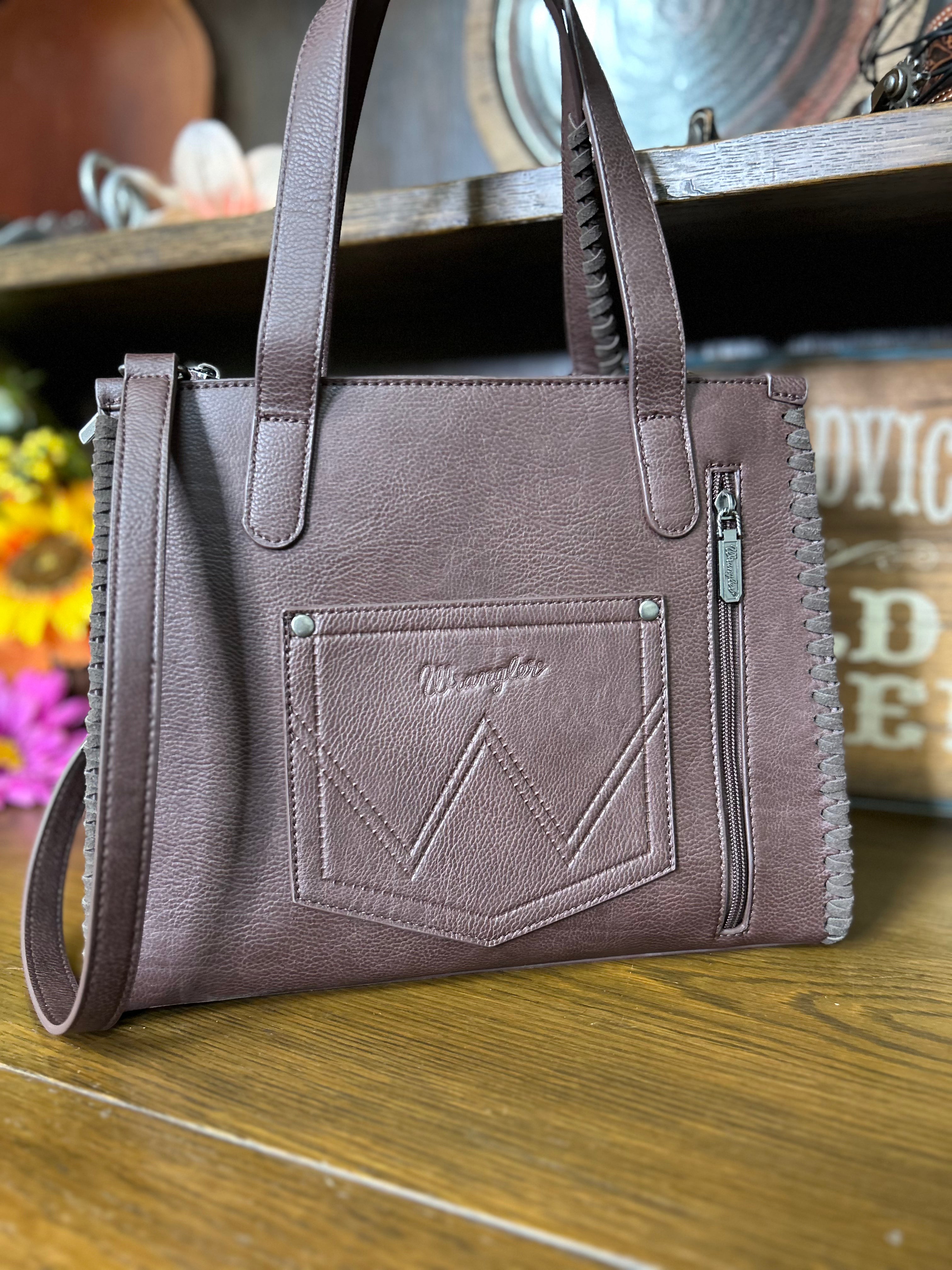 Wrangler Vintage Print Carry Satchel/Crossbody ~ Yellow - Henderson's Western Store