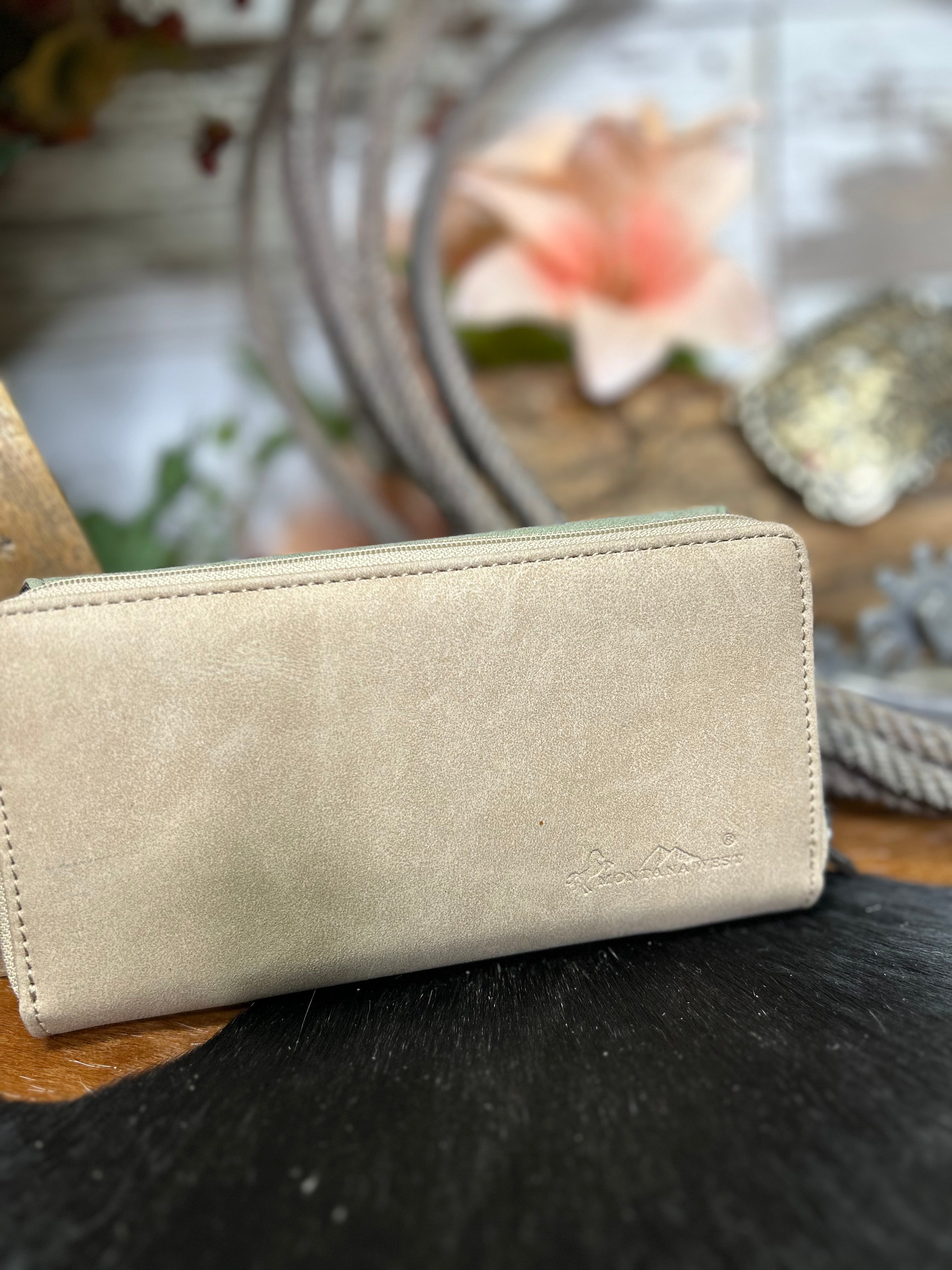 MW Embroidered Cactus Wallet ~ Green - Henderson's Western Store