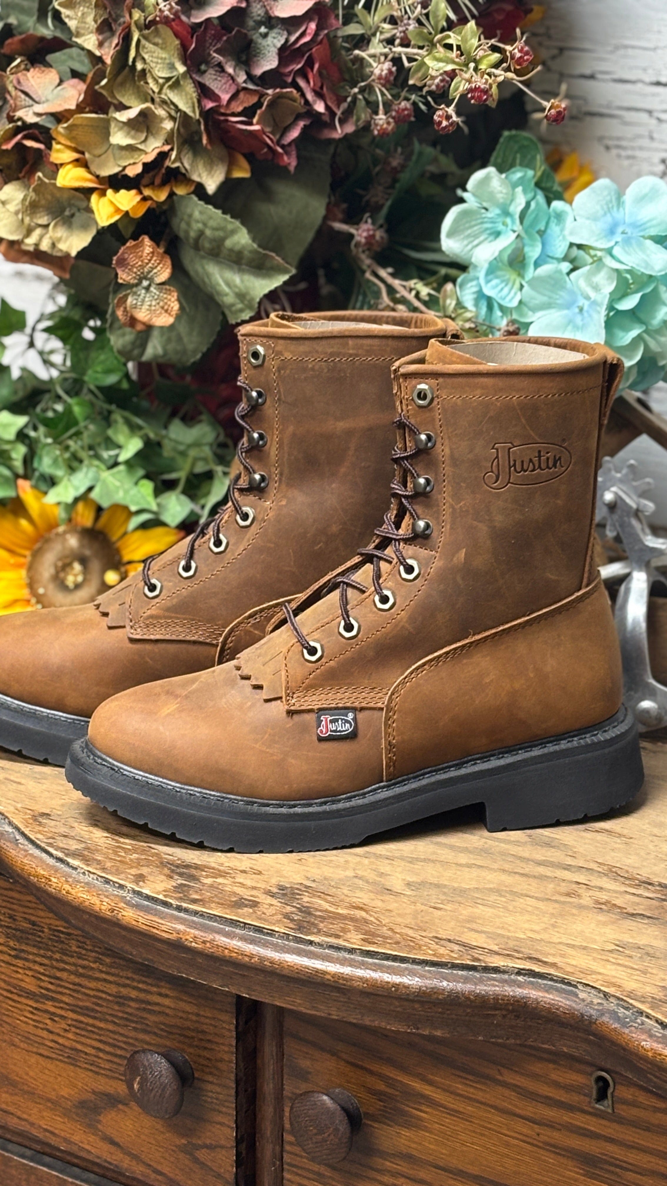 Livestock 8" Lace-Up Work Boots - Henderson's Western Store