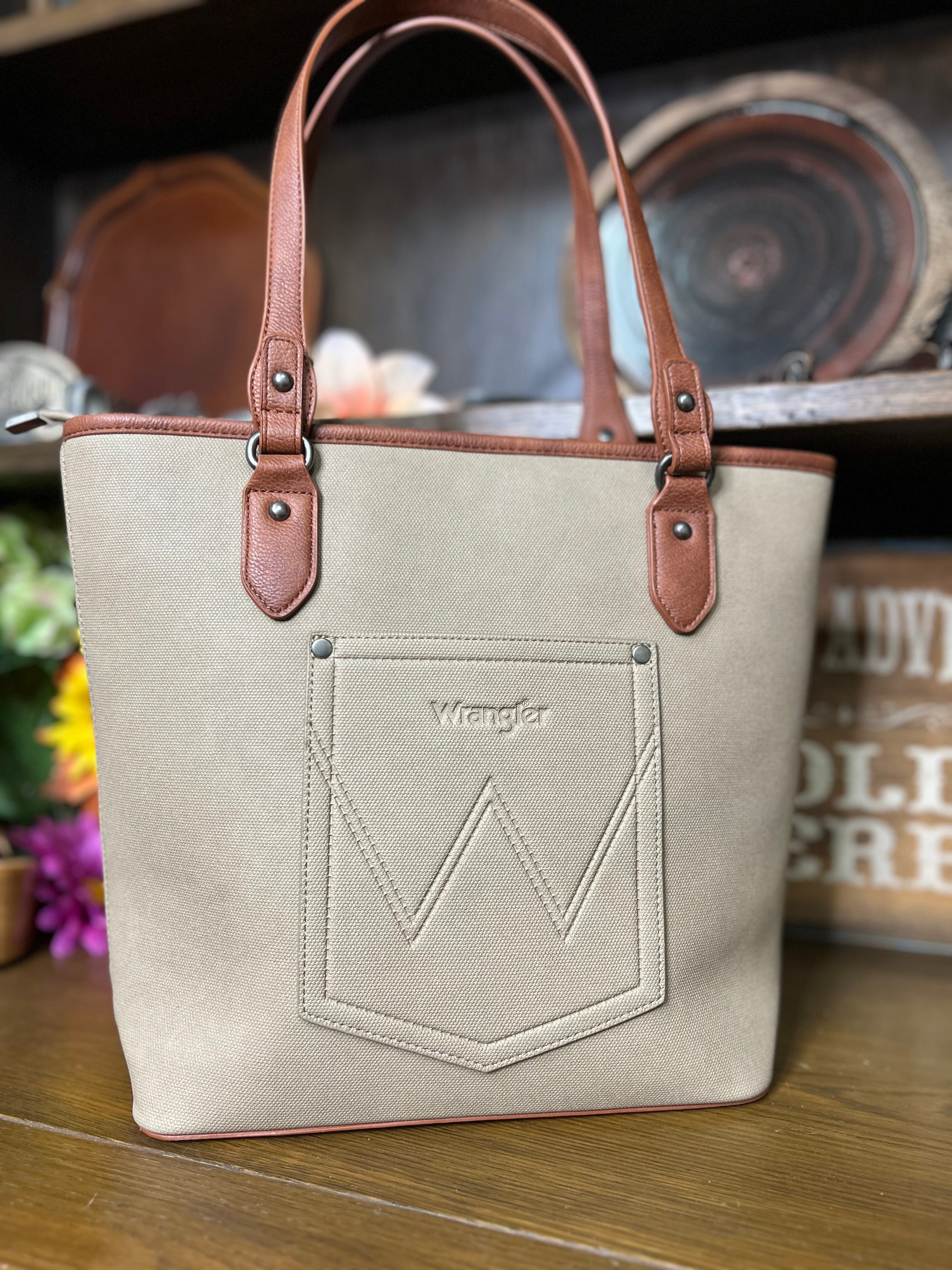 Wrangler Logo Canvas Tote - Henderson's Western Store