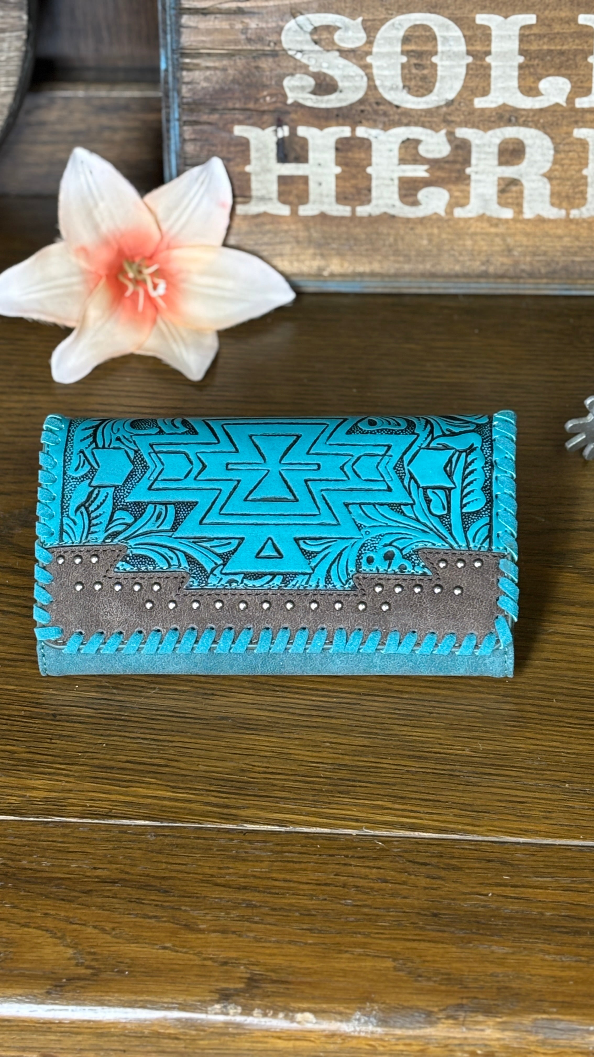 MW Tooled Aztec Collection Wallet - Henderson's Western Store