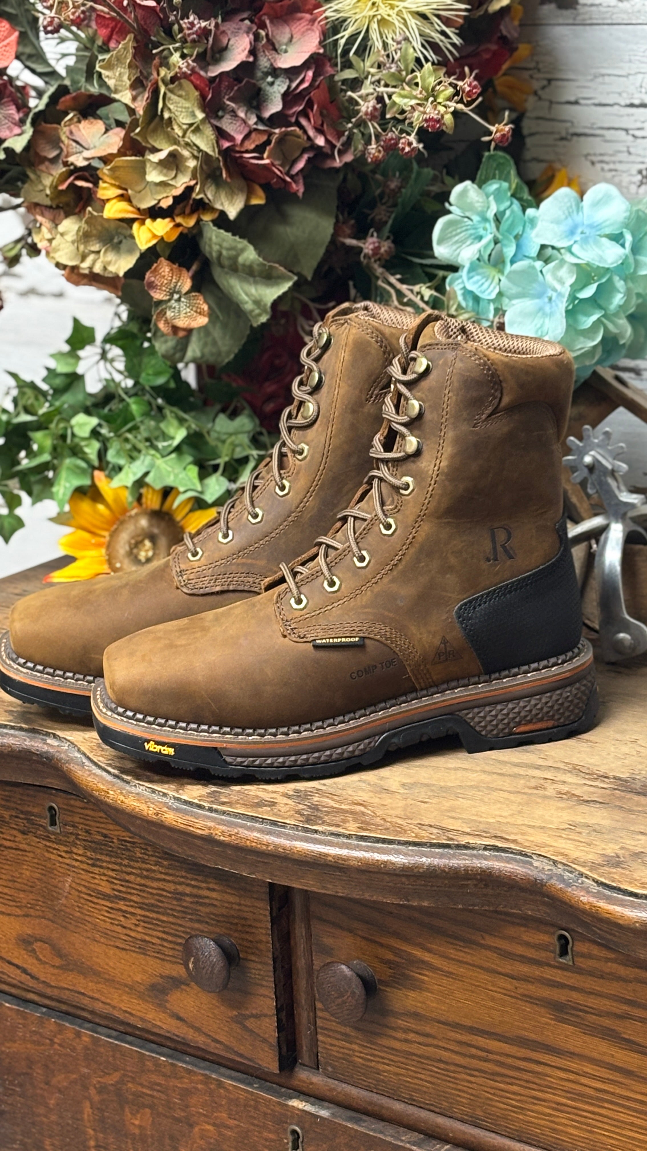 Cowhide Lacer Boots by R. Watson ~ Comp Toe - Henderson's Western Store