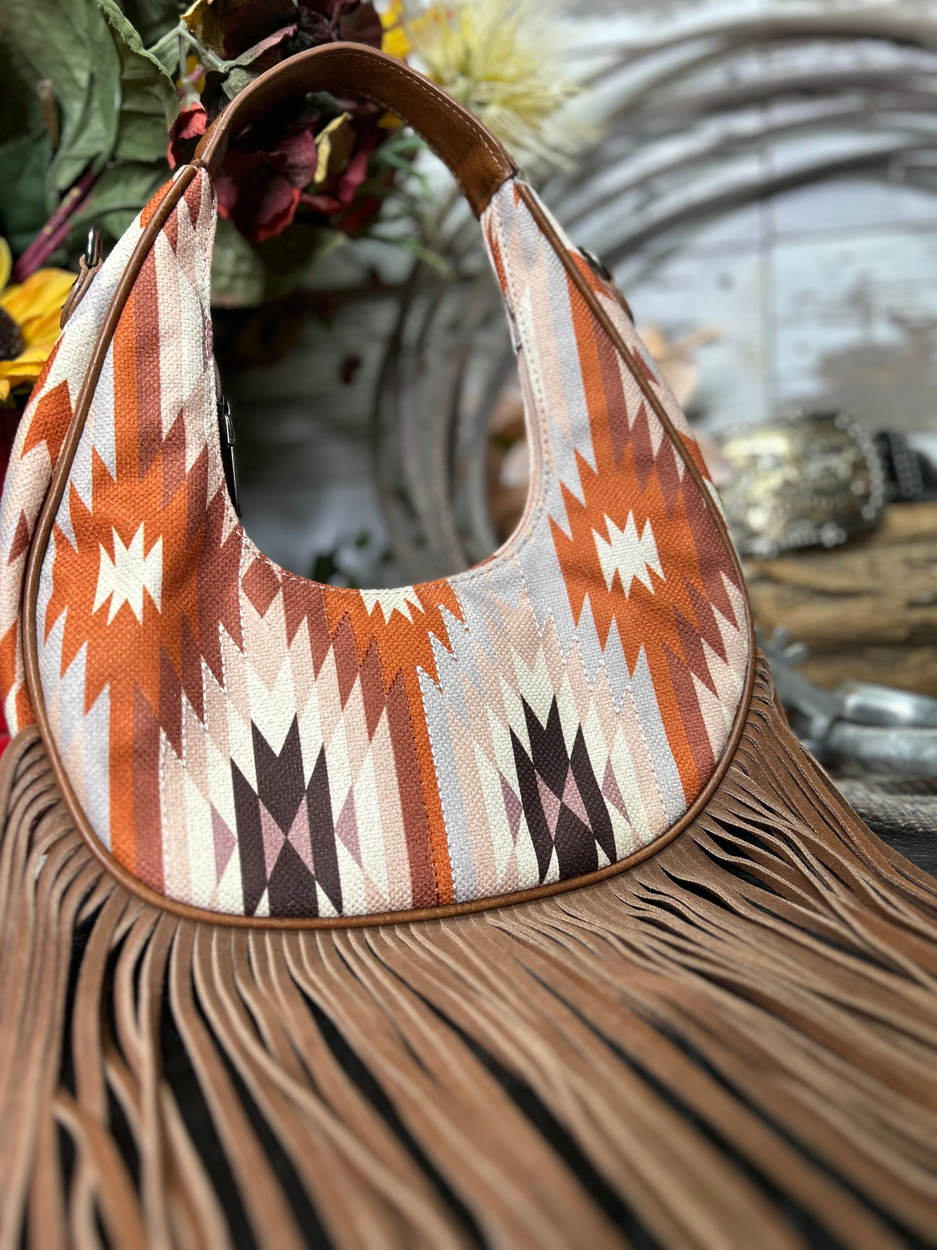 MW Aztec Fringe Crescent Tote - Henderson's Western Store