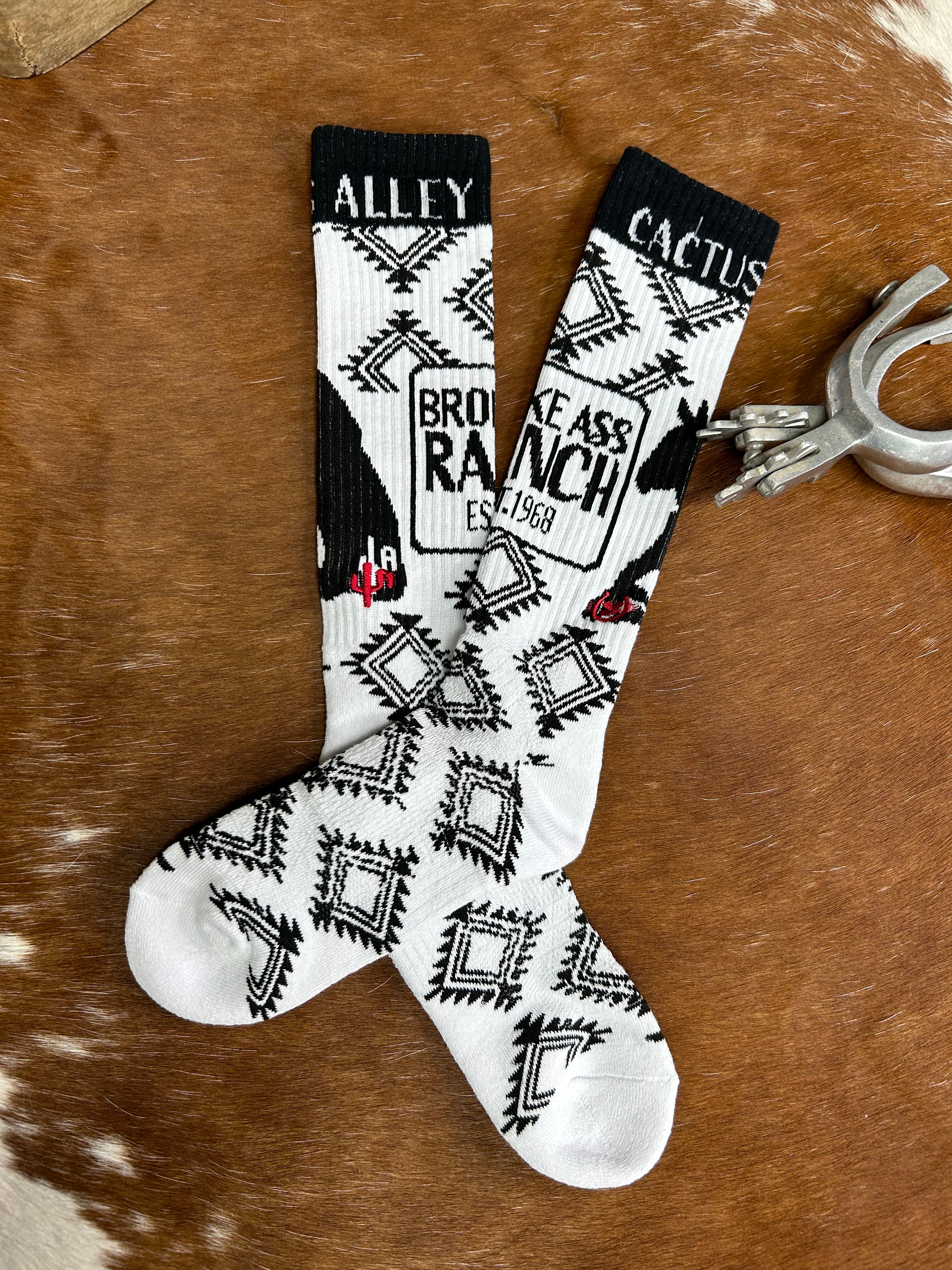 Lucky Chuck Socks ~ Cactus Alley- Broke Ass Ranch - Henderson's Western Store