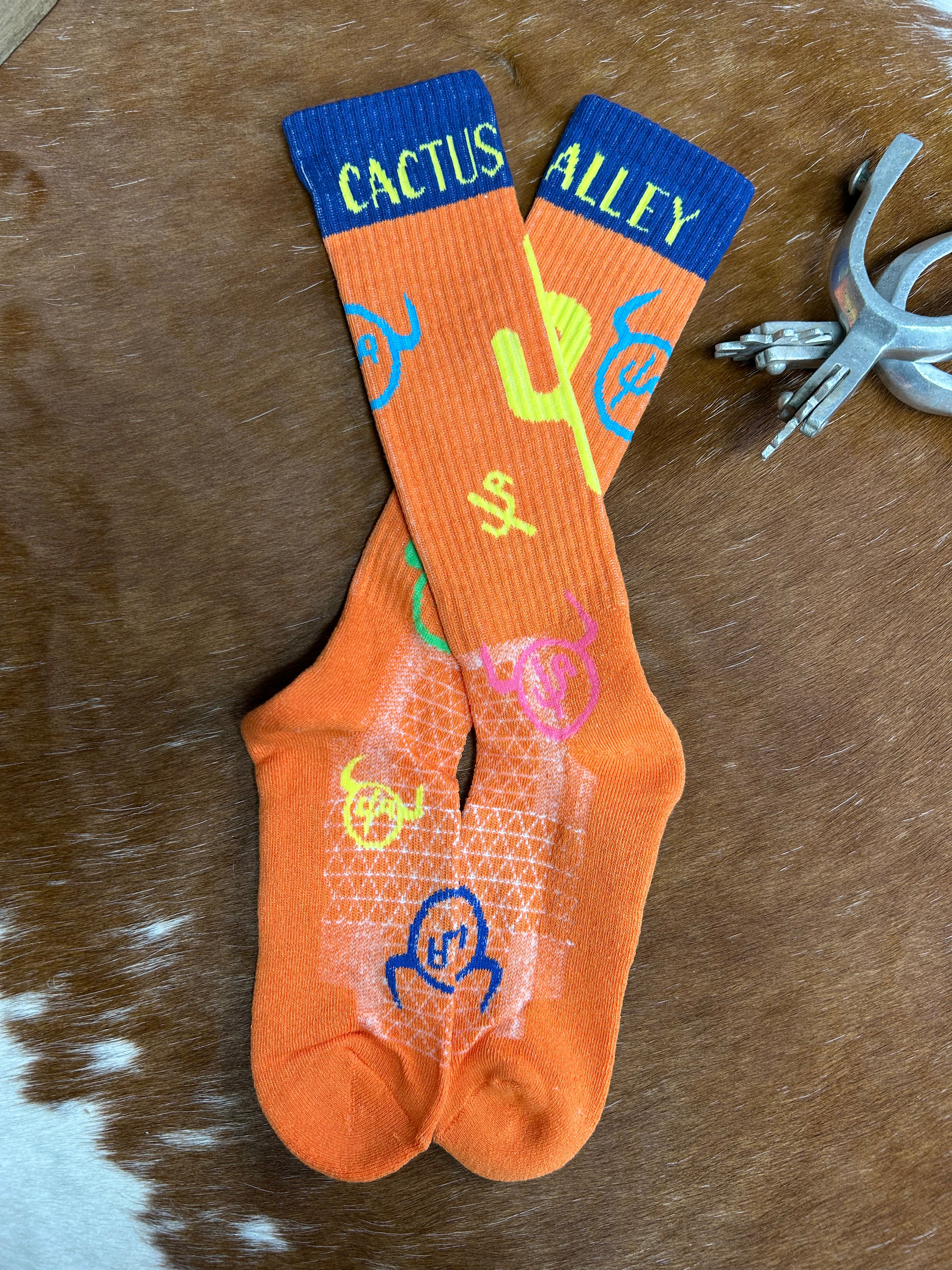 Lucky Chuck Socks ~ Cactus Alley- Cactus Alley-Moo Cactus - Henderson's Western Store