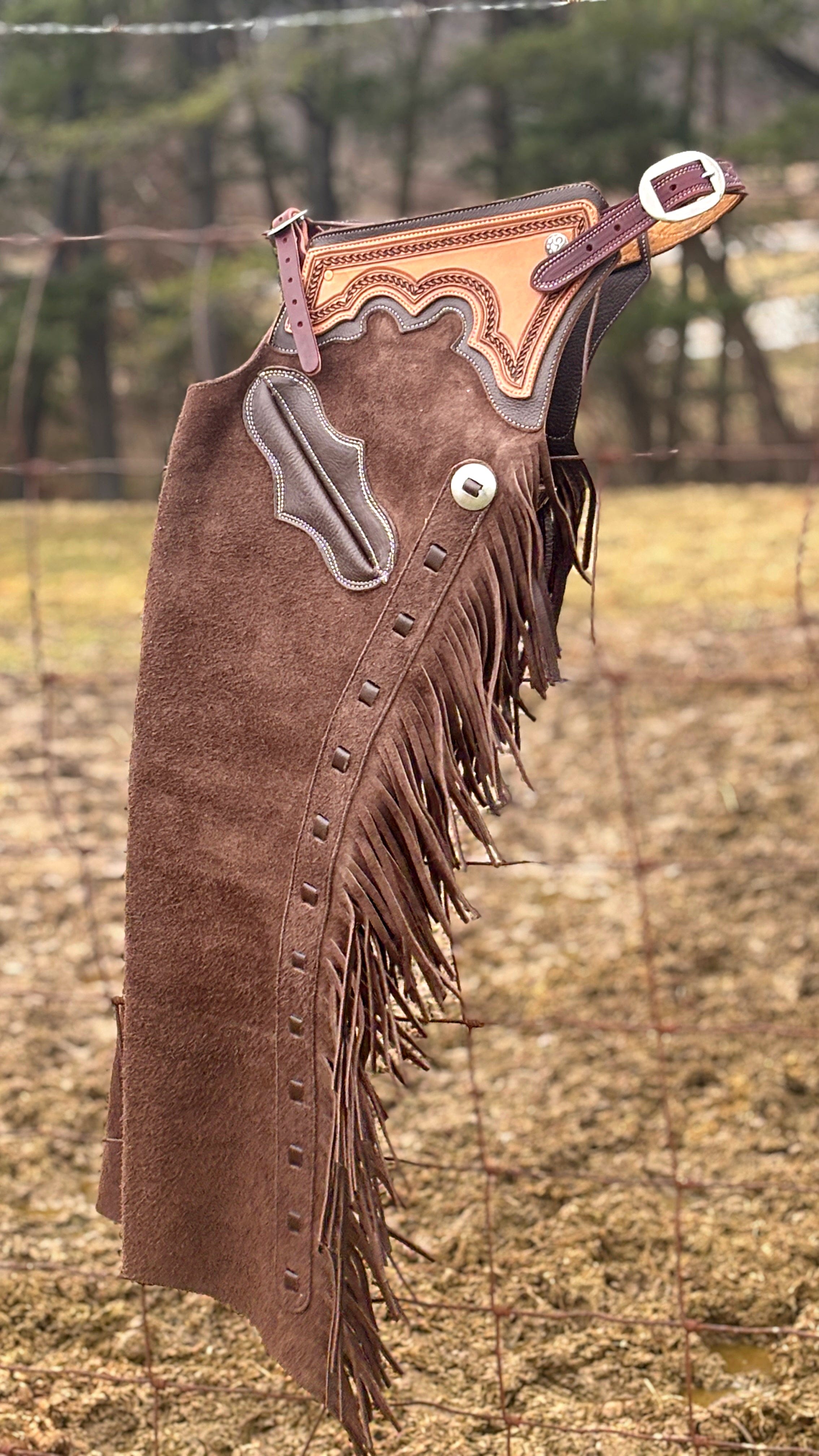 Rockin Chocolate Shotgun Chaps - Henderson's Western Store