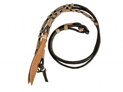 Rawhide Romal Reins ~ Dark Brown - Henderson's Western Store