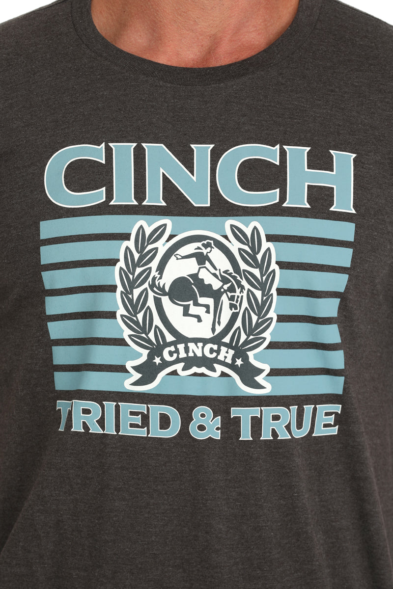 Men's Cinch Tired & True Tee ~ Charcoal - Henderson's Western Store
