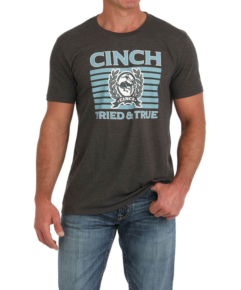Men's Cinch Tired & True Tee ~ Charcoal - Henderson's Western Store