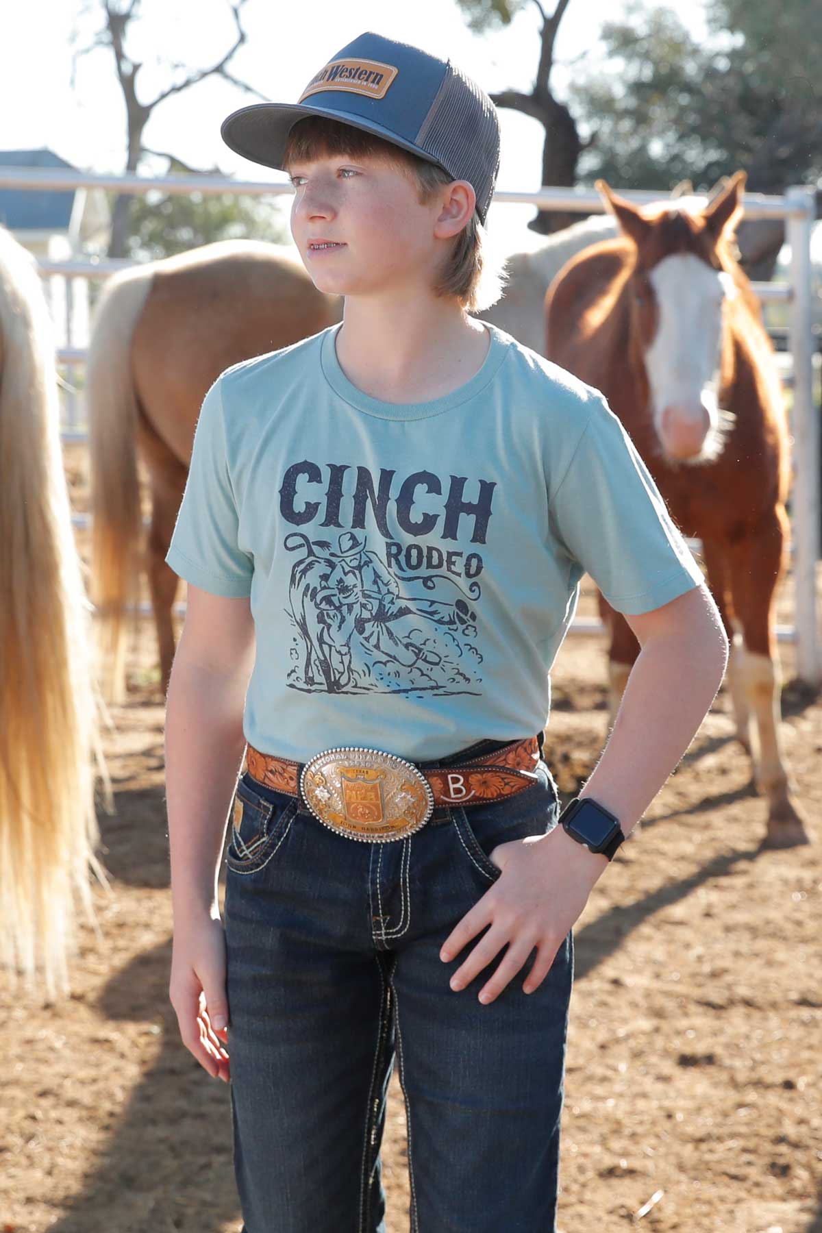 Boy's Cinch Tee ~ Green - Henderson's Western Store