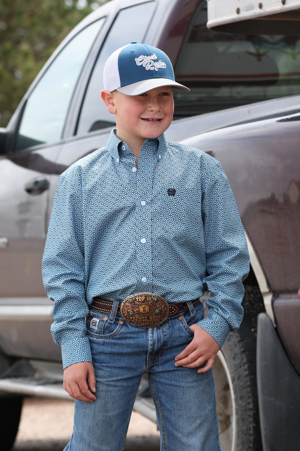 Boy's Cinch Blue Geo - Henderson's Western Store