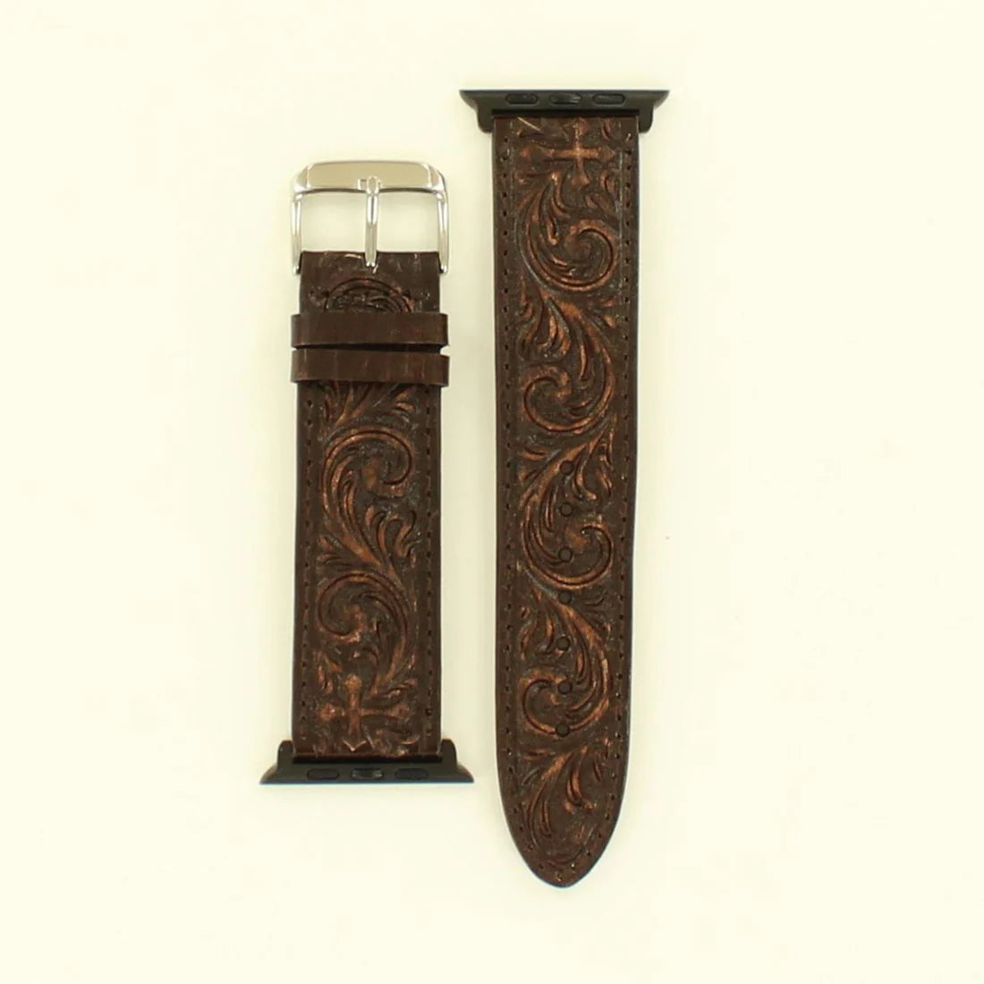 Western Leather Watch Band ~ Floral Tooled - Henderson's Western Store