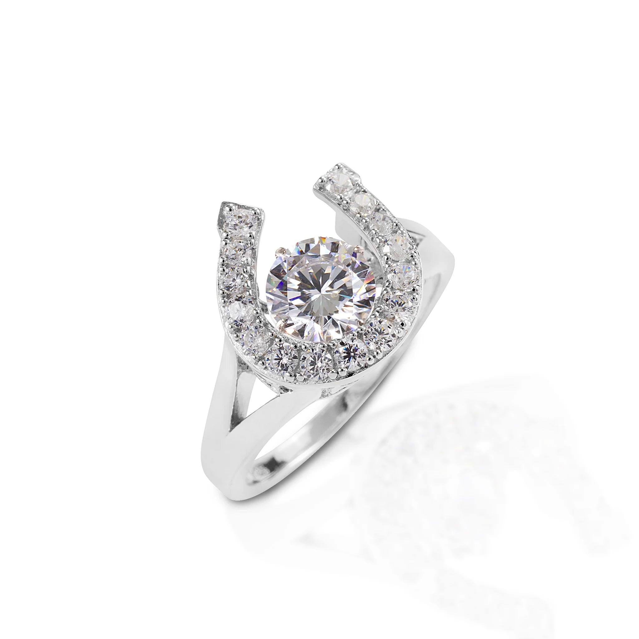 KELLY HERD DANCING STONE HORSEHOE RING - STERLING SILVER - Henderson's Western Store