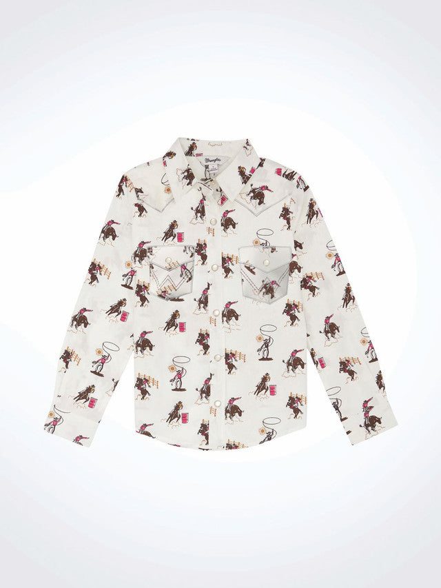 Girl's Rodeo Cowboy Shirt by Wrangler - Henderson's Western Store