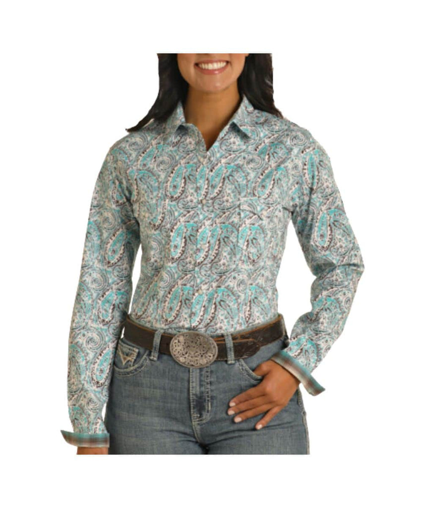Ladies Paisley Rough Stock ~ Turquoise - Henderson's Western Store