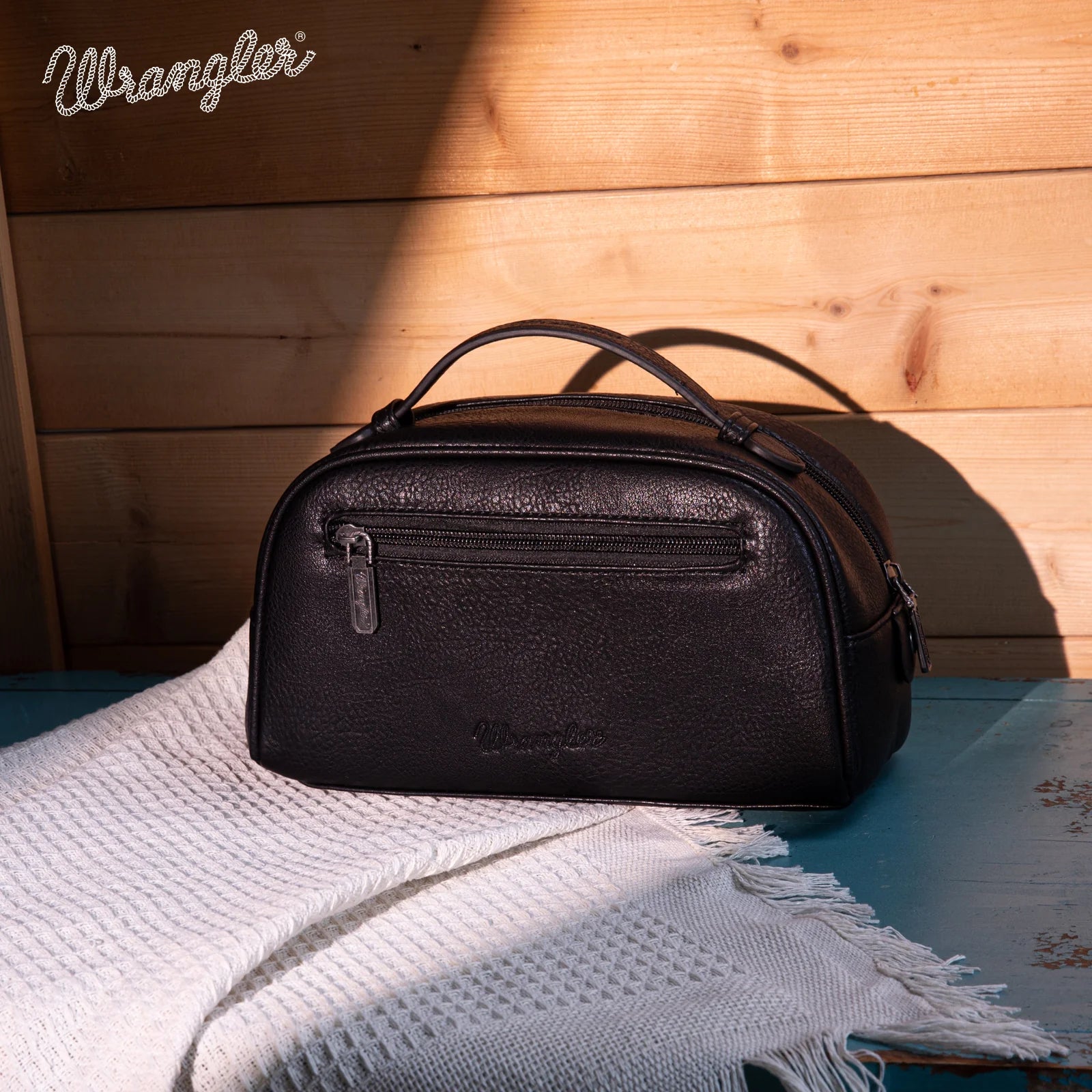 Wrangler Embroidered Travel Pouch ~ Black - Henderson's Western Store