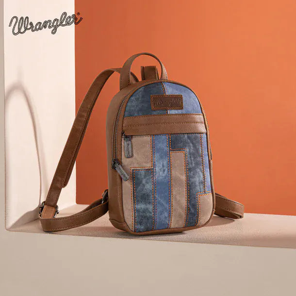 Wrangler Denim Patchwork Mini Backpack - Henderson's Western Store
