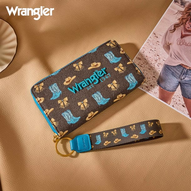 Wrangler Western Print Cowgirl Wallet ~ Coffee - Henderson's Western Store