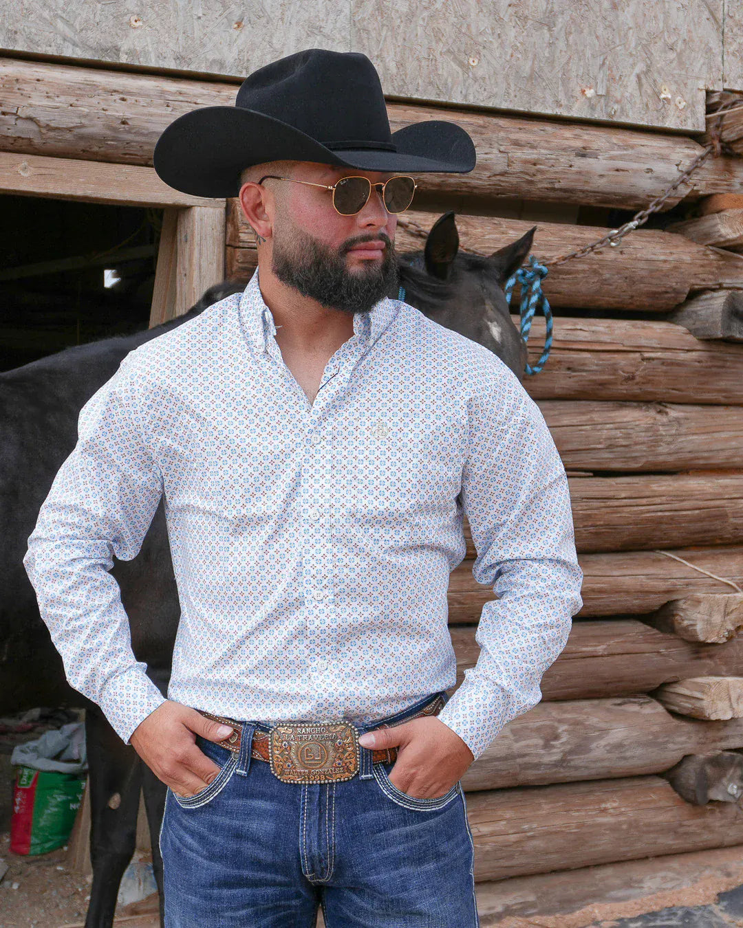 CueroLine Western Shirt ~ White - Henderson's Western Store