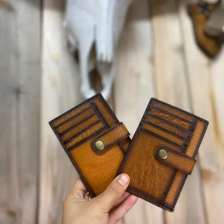 Burn Leather Credit Card Wallet - Henderson's Western Store