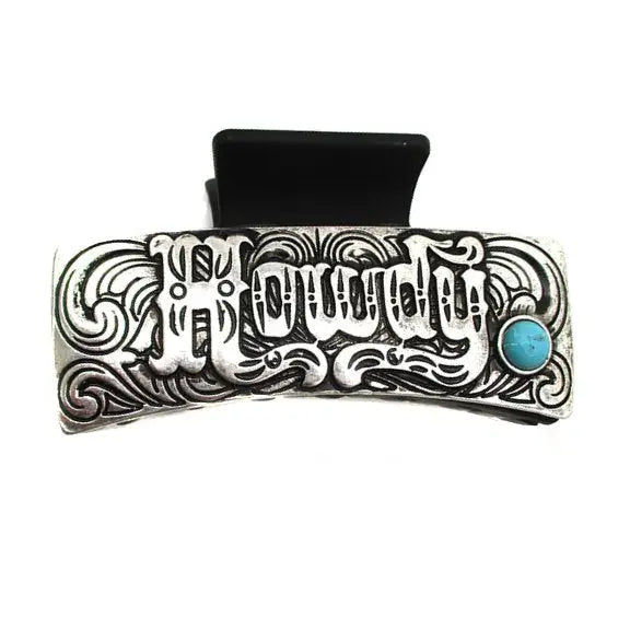 Western Howdy Metal Hair Claw - Henderson's Western Store