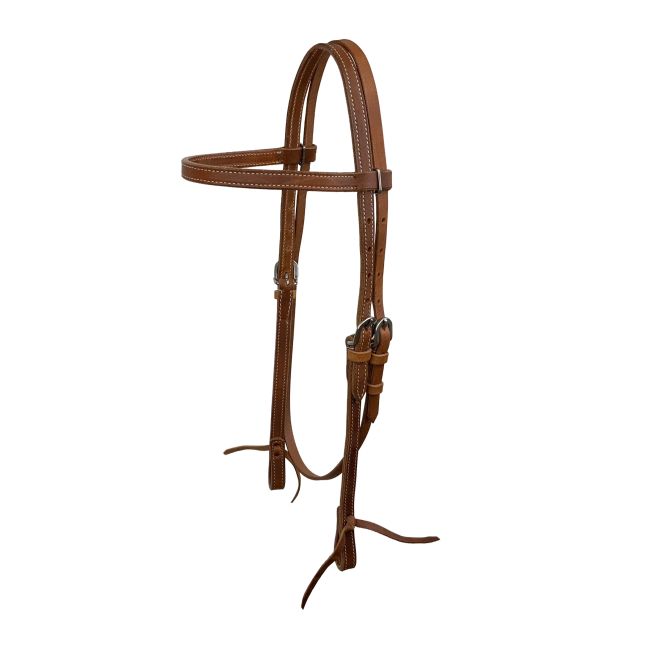 Argentina Cow Leather Browband Headstall W/Tie Ends - Henderson's Western Store