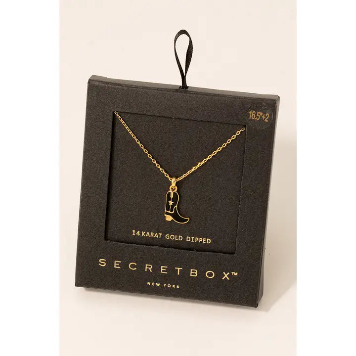 Secret Box Charm Necklace ~ Boot - Henderson's Western Store