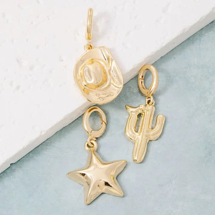 Western Cowboy Hat Star and Cactus Charms - Henderson's Western Store