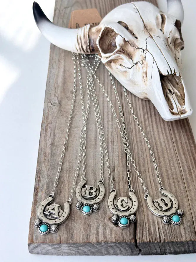 Western Initial Horseshoe Necklace - Henderson's Western Store