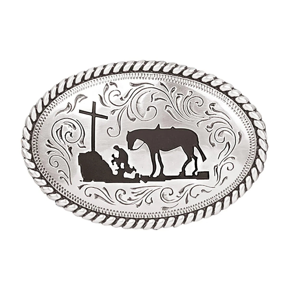 Praying Cowboy Belt Buckle ~ Youth - Henderson's Western Store